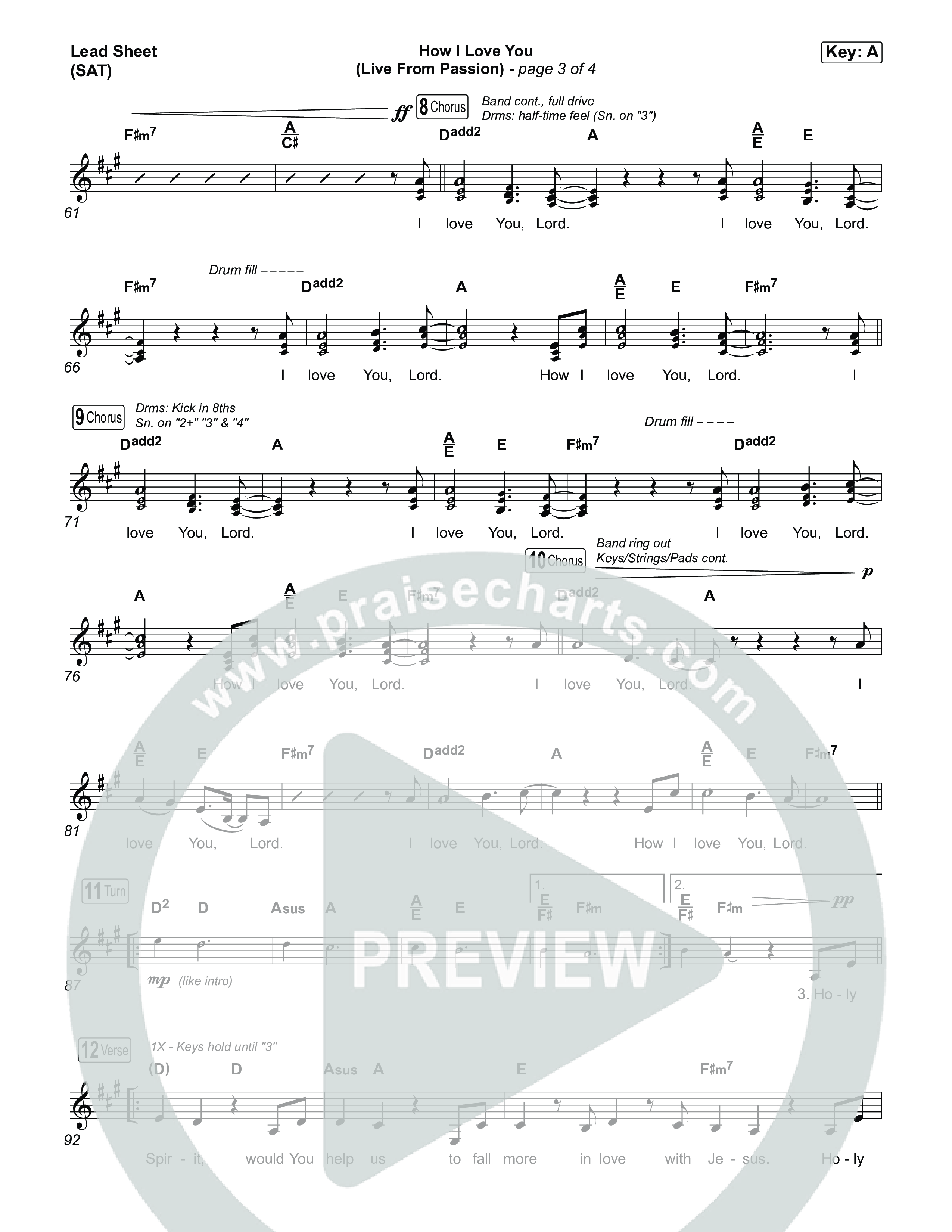 How I Love You (Live From Passion 2026) Lead Sheet (SAT) (Passion / Rachel Halbach)