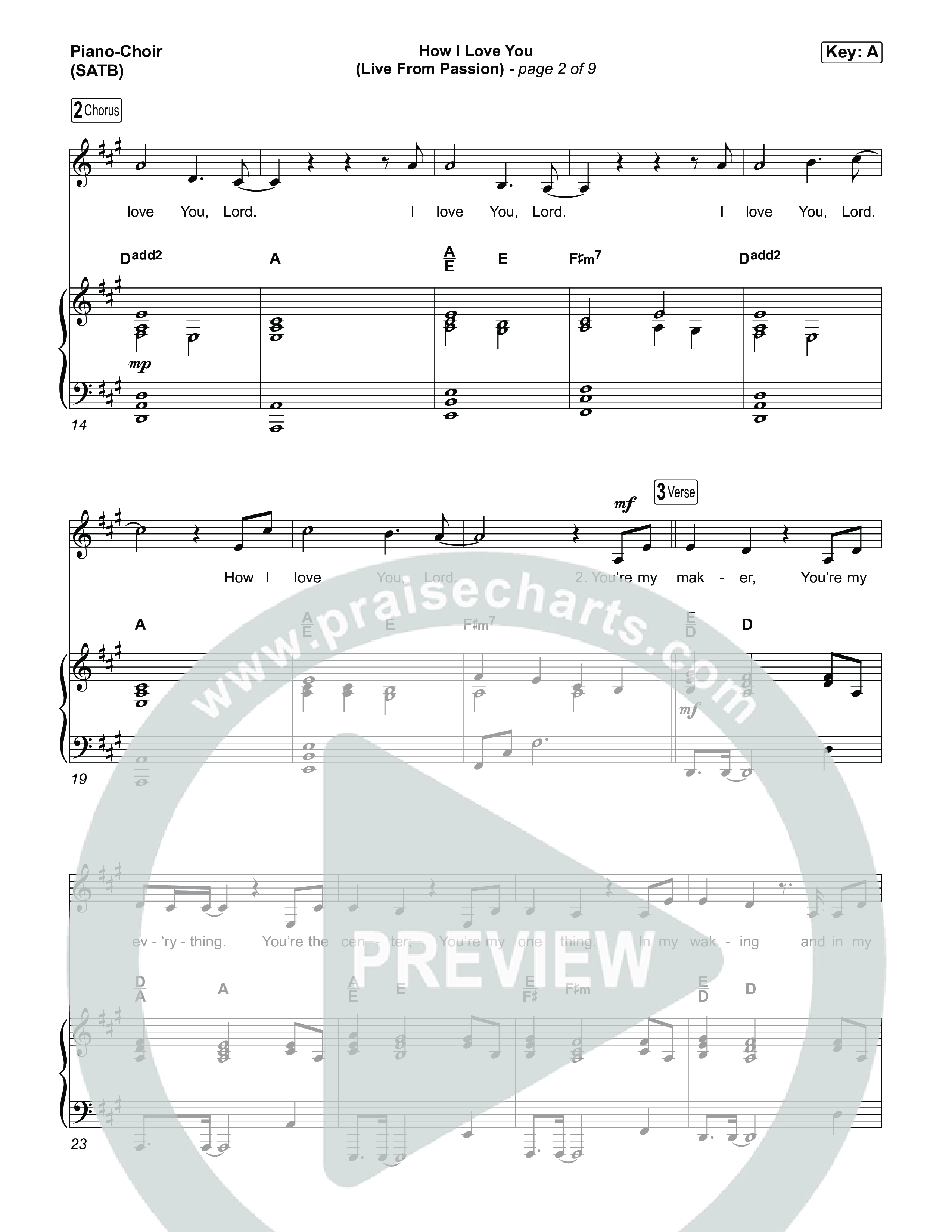 How I Love You (Live From Passion 2026) Piano/Vocal (SATB) (Passion / Rachel Halbach)