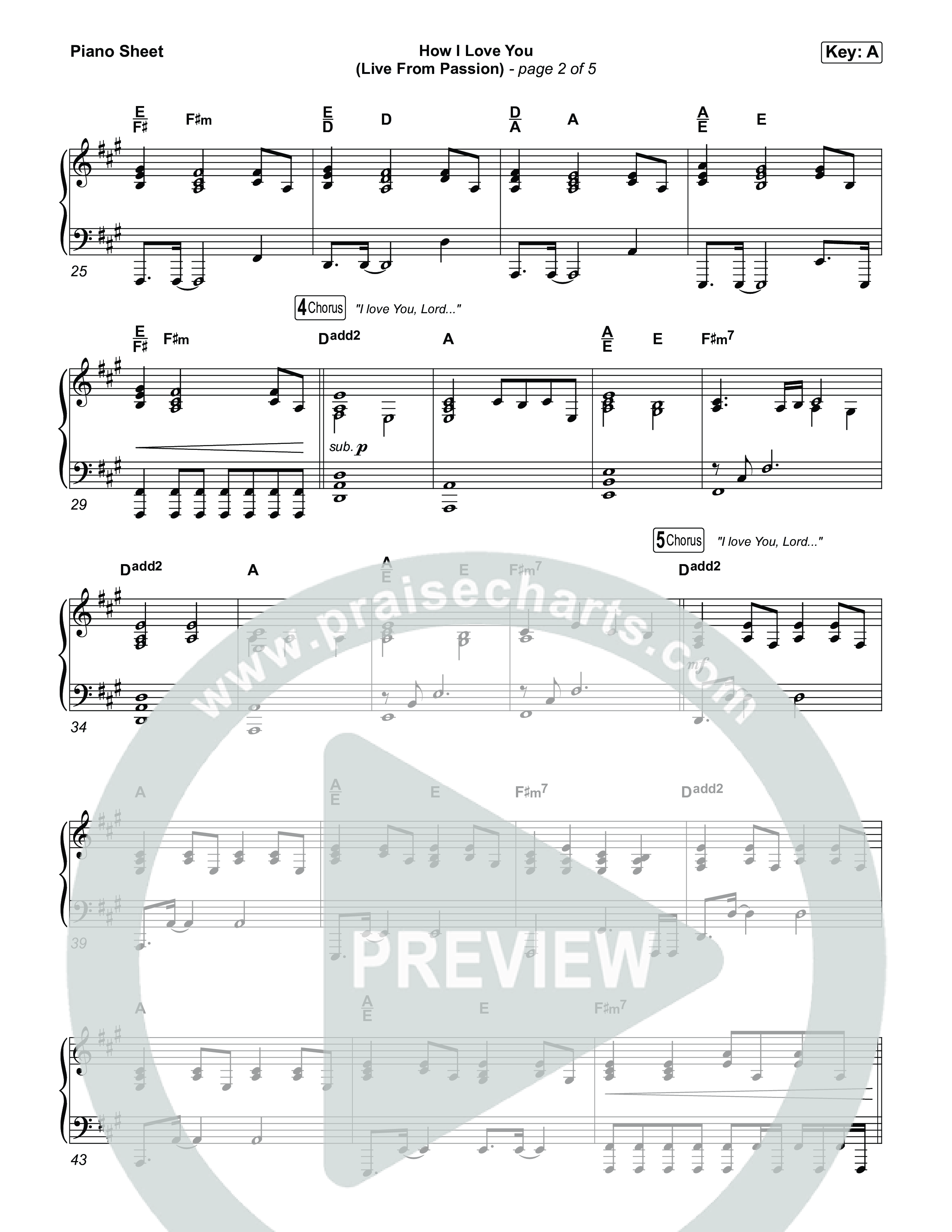 How I Love You (Live From Passion 2026) Piano Sheet (Passion / Rachel Halbach)