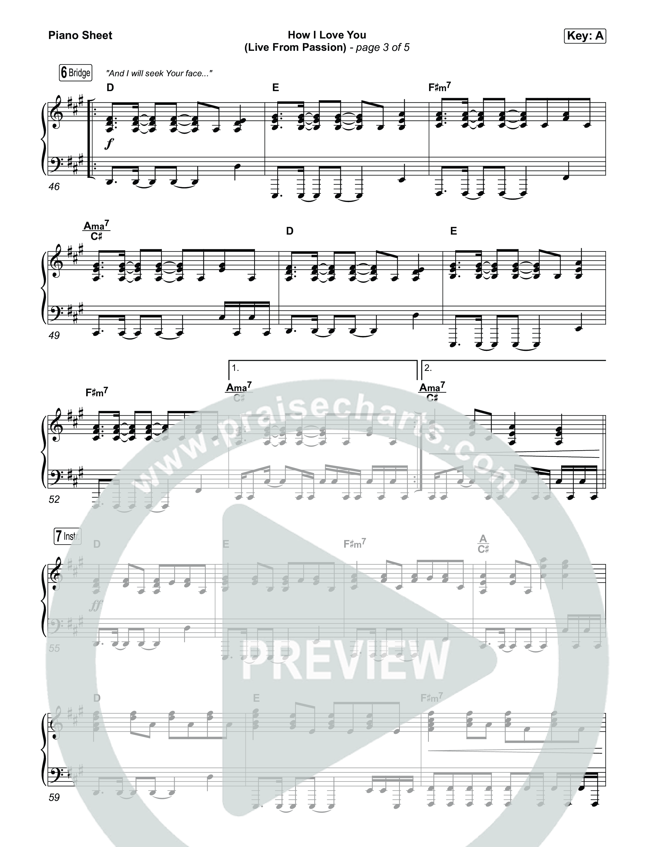 How I Love You (Live From Passion 2026) Piano Sheet (Passion / Rachel Halbach)