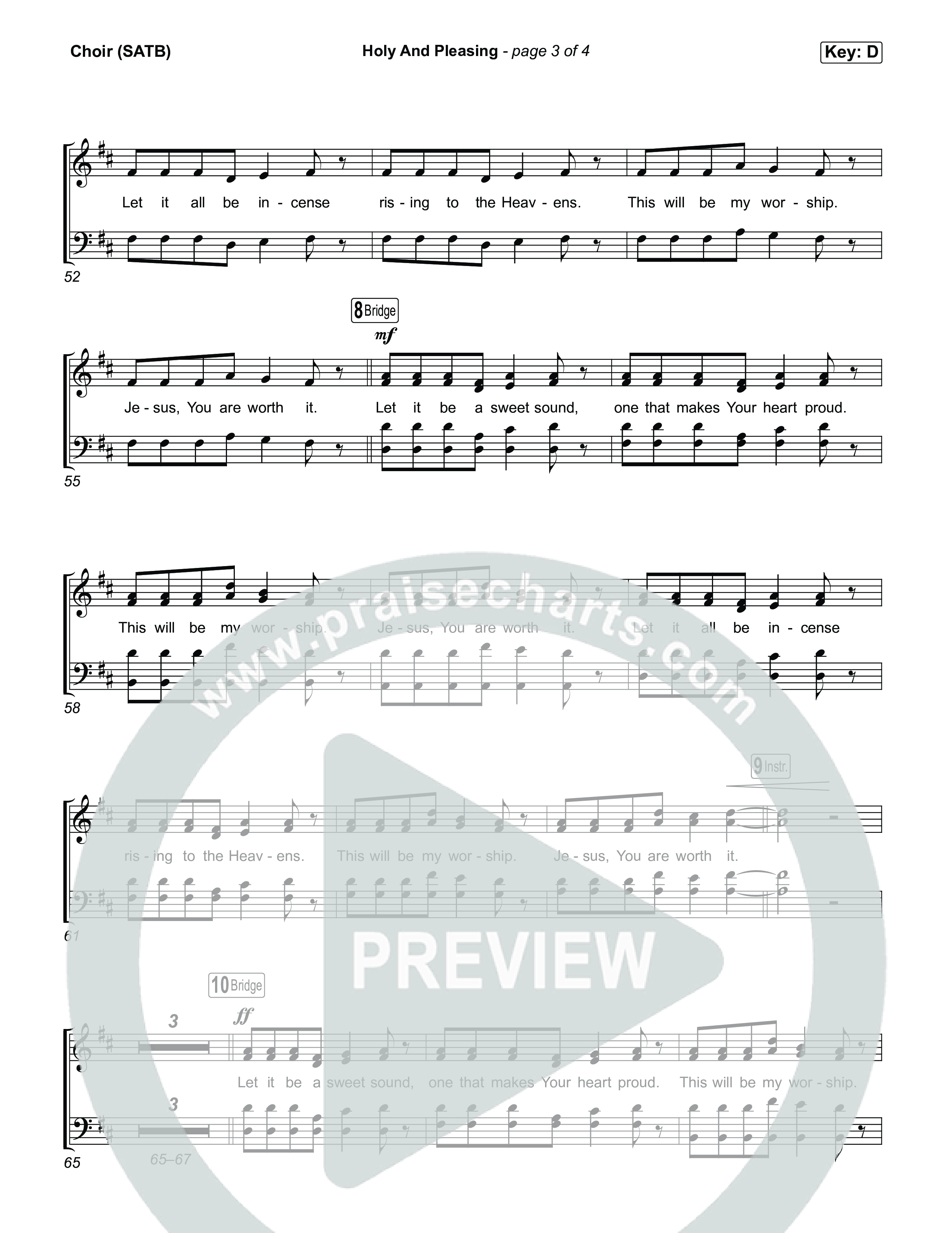 Holy And Pleasing (Live From Passion 2026) Choir Sheet (SATB) (Passion / Melodie Malone)