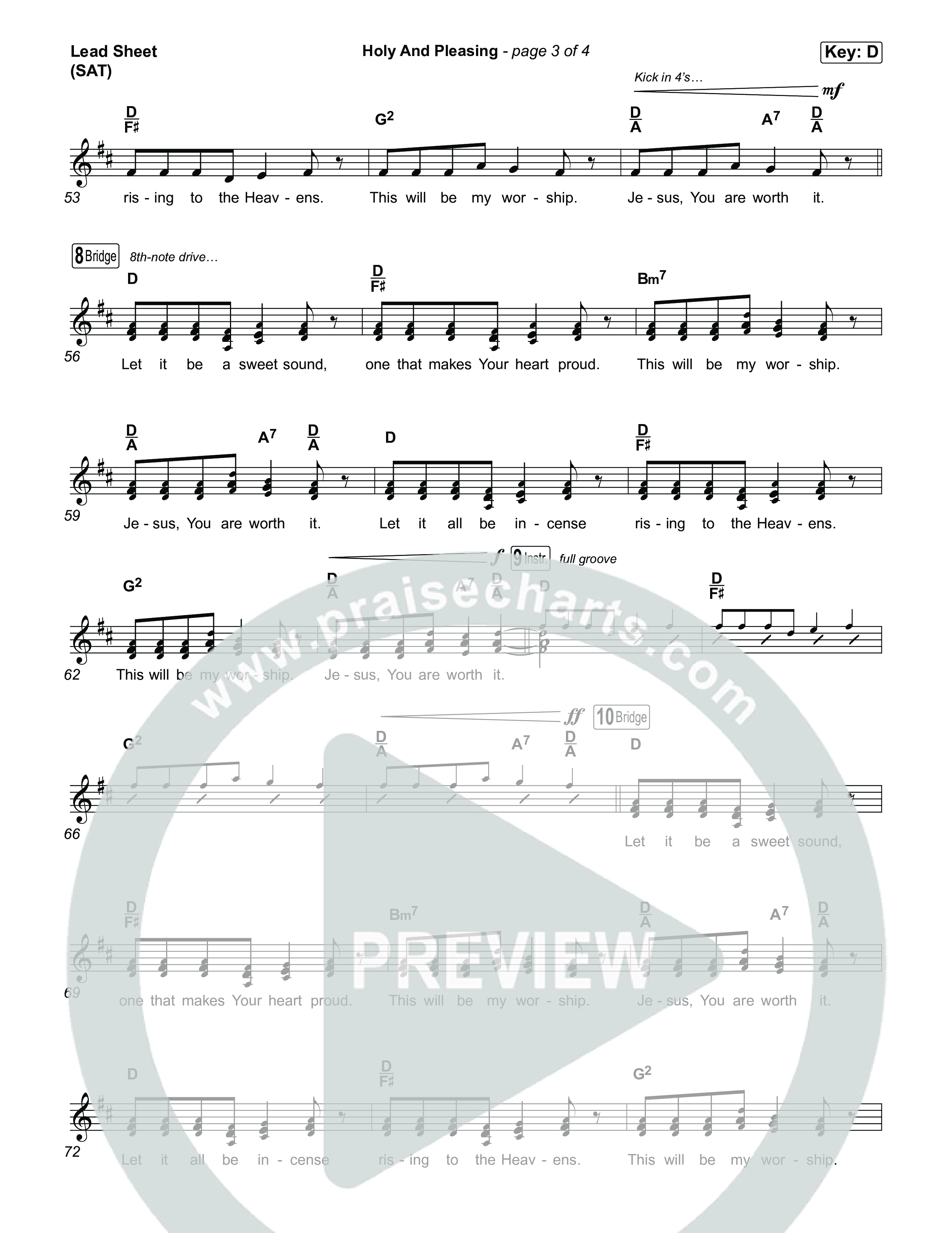 Holy And Pleasing (Live From Passion 2026) Lead Sheet (SAT) (Passion / Melodie Malone)