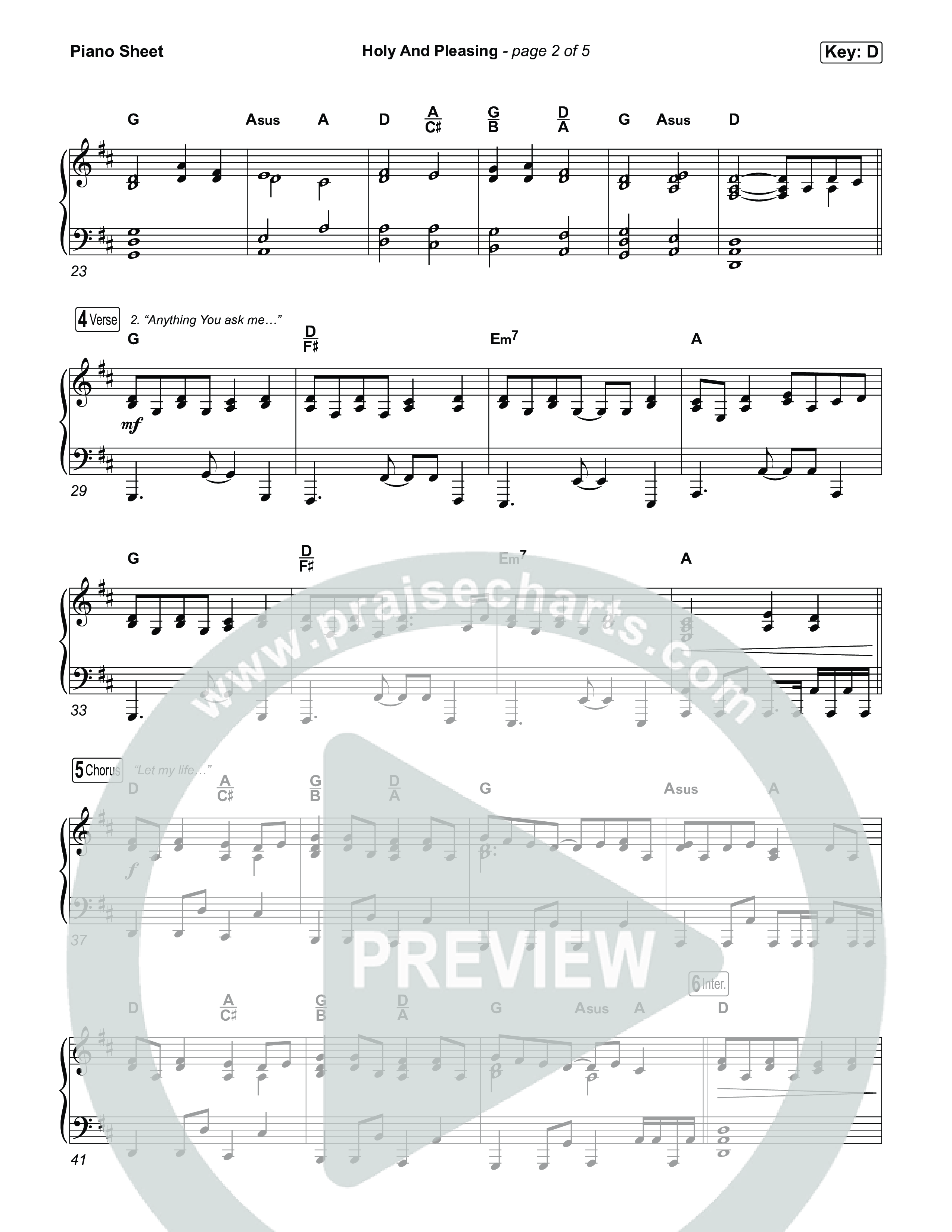 Holy And Pleasing (Live From Passion 2026) Piano Sheet (Passion / Melodie Malone)