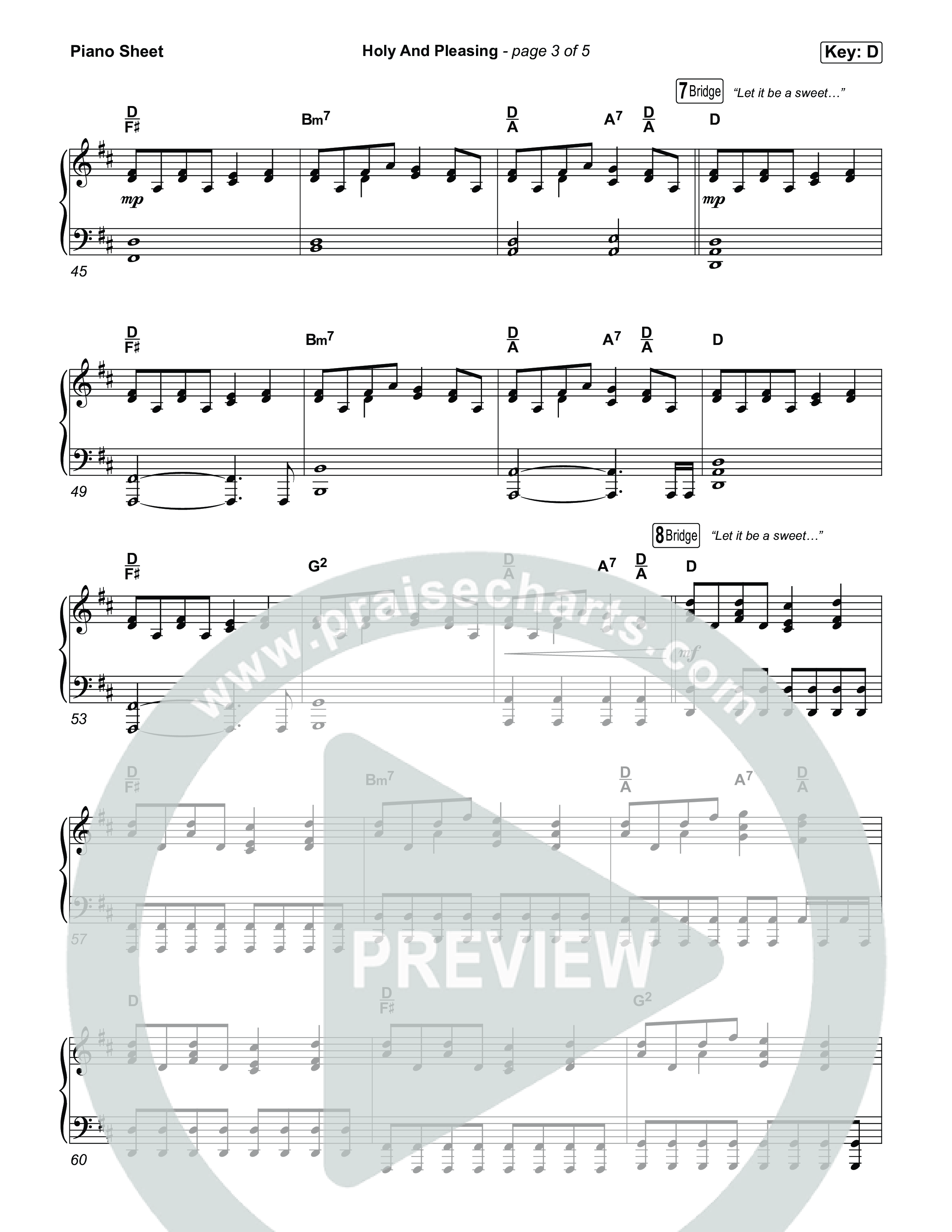 Holy And Pleasing (Live From Passion 2026) Piano Sheet (Passion / Melodie Malone)