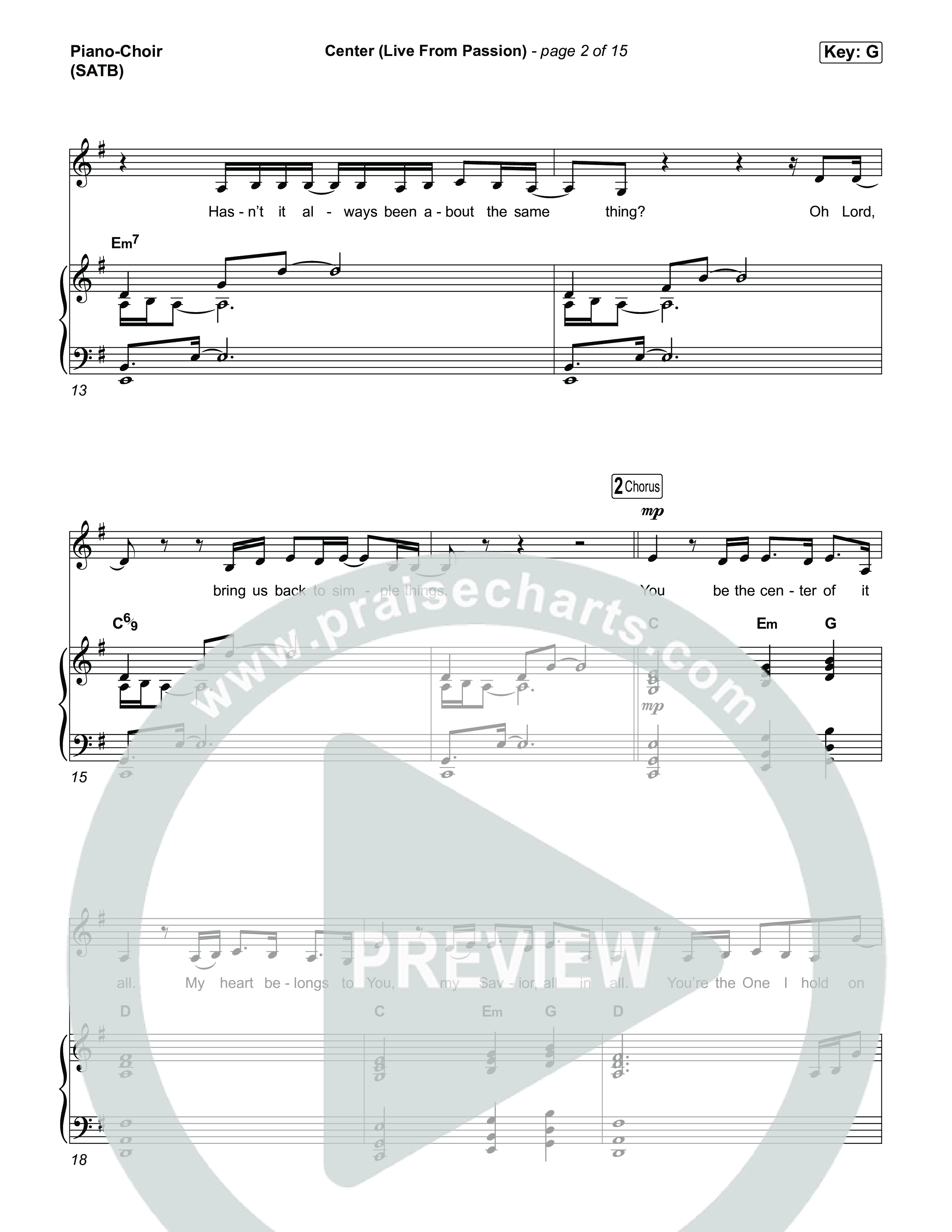 Center (Live From Passion 2026) Piano/Vocal Pack (Passion / Kari Jobe)