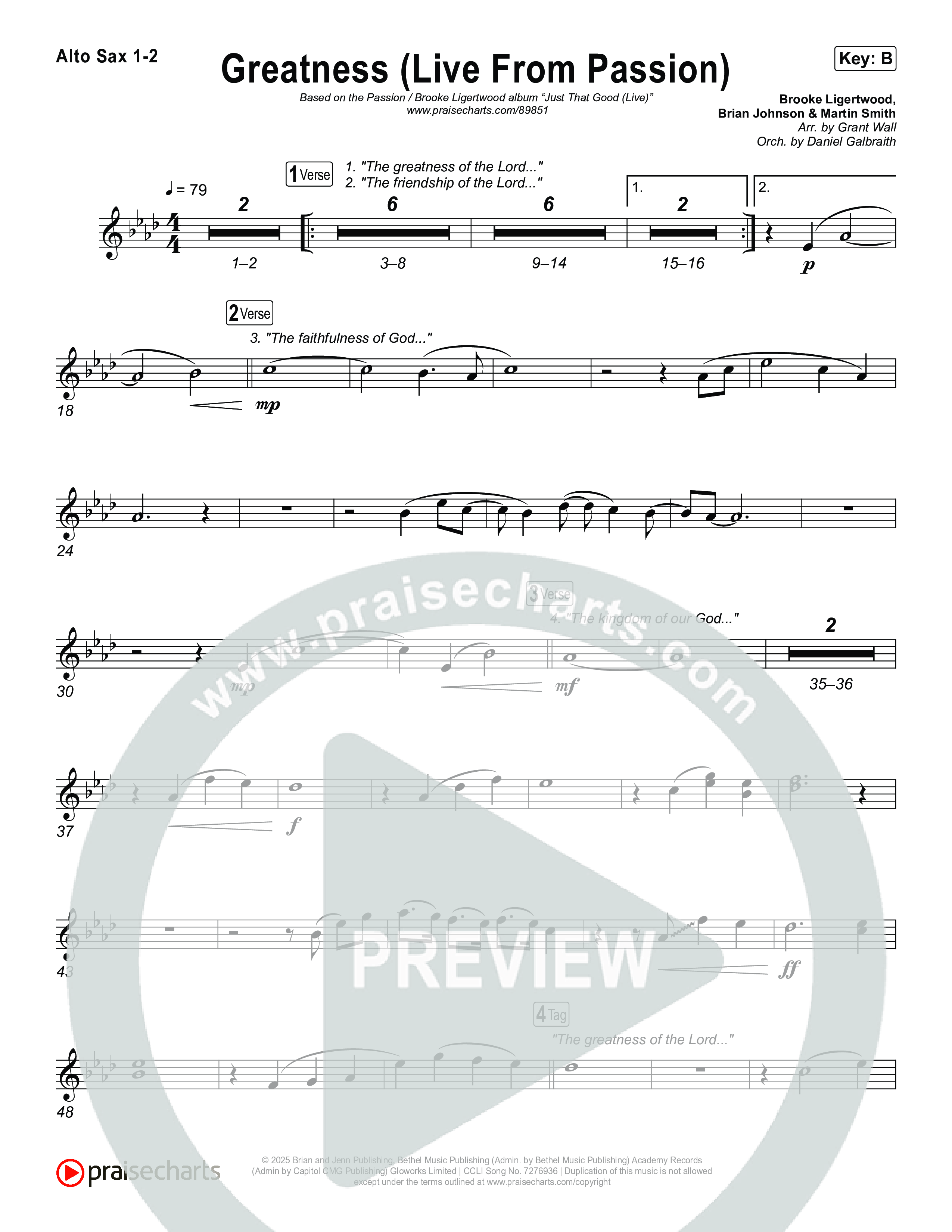 Greatness (Live From Passion 2026) Sax Pack (Passion / Brooke Ligertwood)