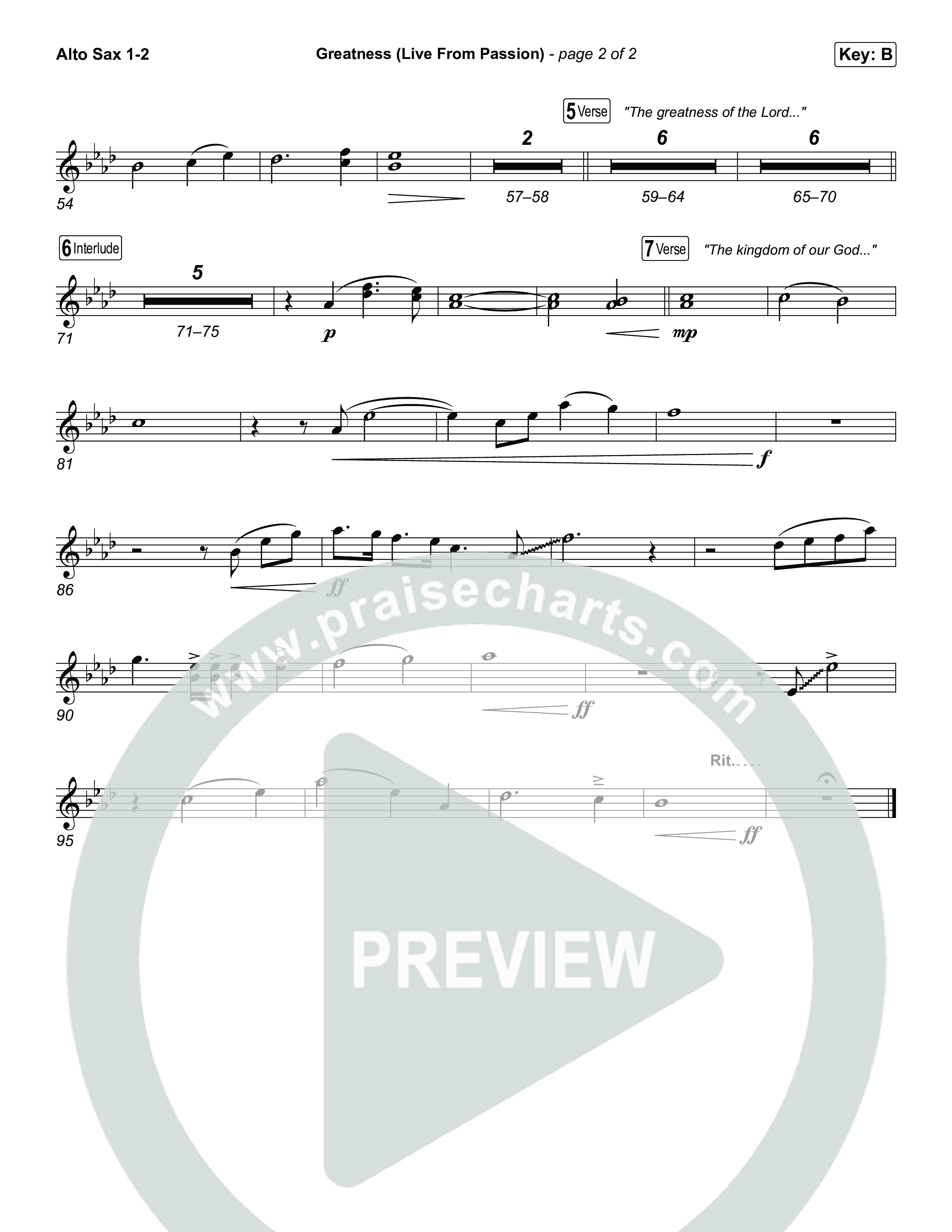 Greatness (Live From Passion 2026) Sax Pack (Passion / Brooke Ligertwood)