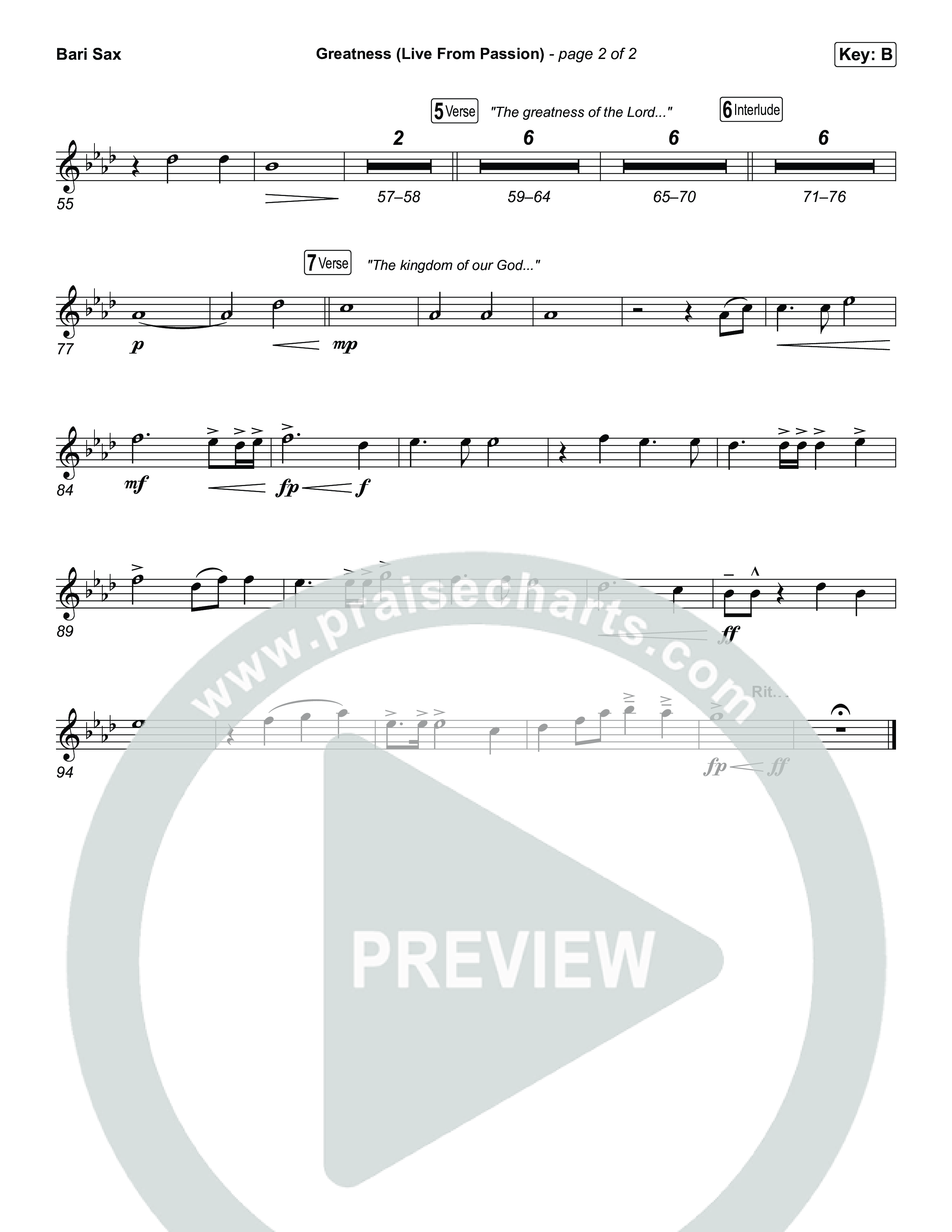 Greatness (Live From Passion 2026) Bari Sax (Passion / Brooke Ligertwood)