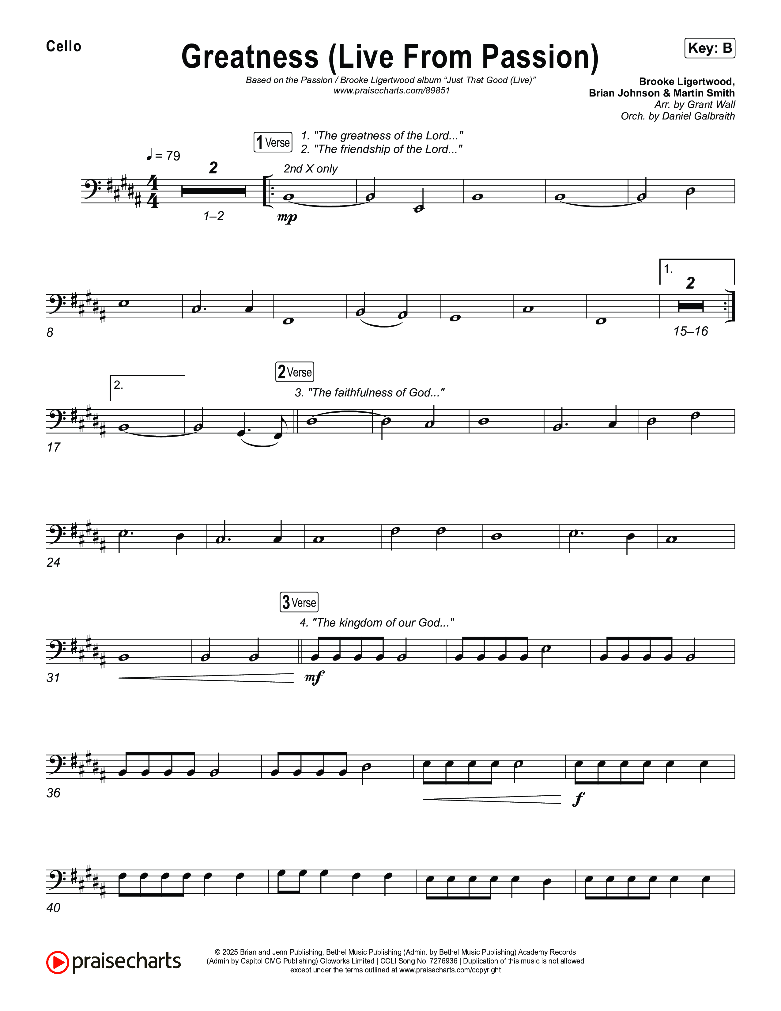 Greatness (Live From Passion 2026) Cello (Passion / Brooke Ligertwood)