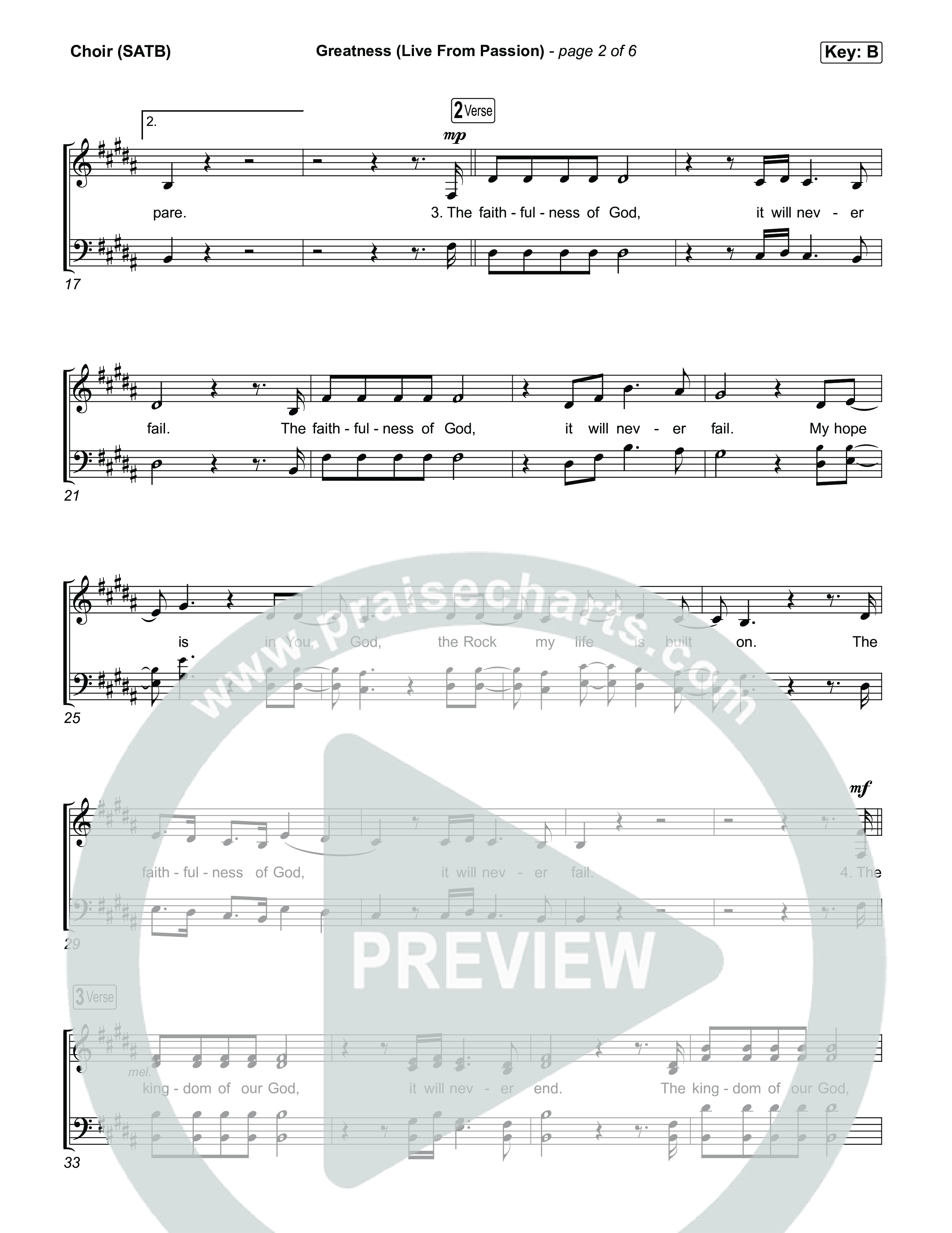 Greatness (Live From Passion 2026) Choir Sheet (SATB) (Passion / Brooke Ligertwood)