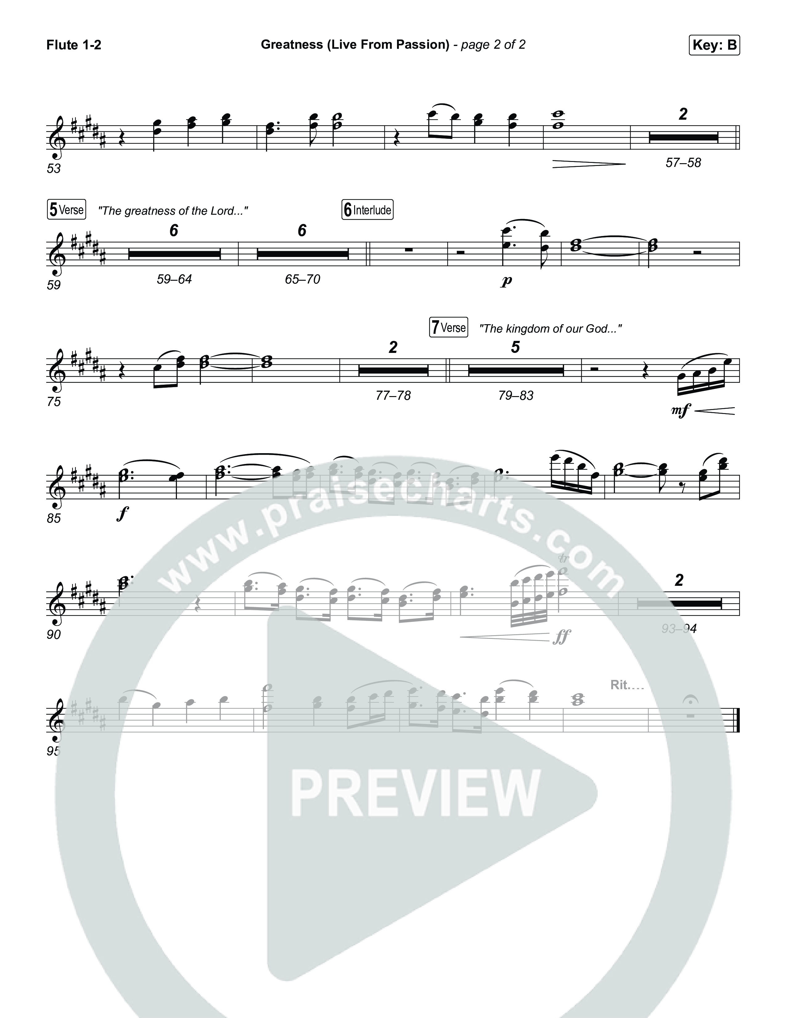 Greatness (Live From Passion 2026) Flute 1,2 (Passion / Brooke Ligertwood)