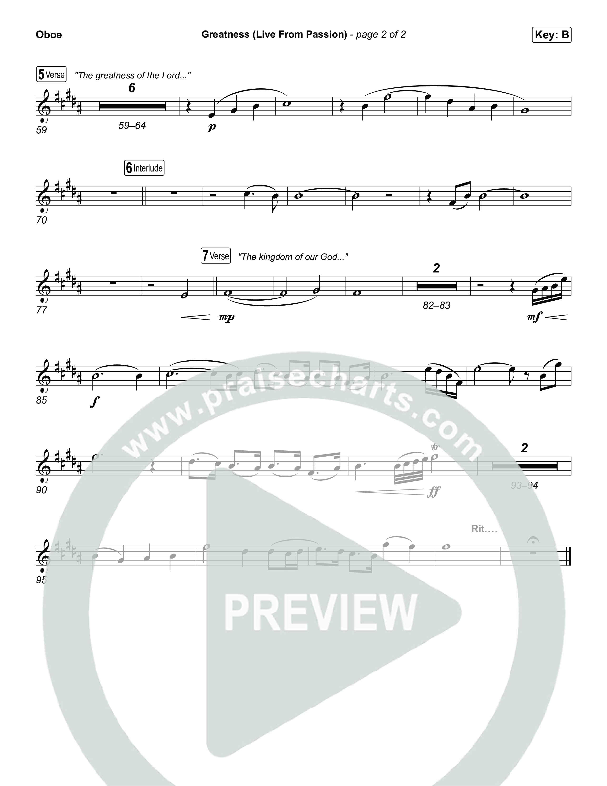 Greatness (Live From Passion 2026) Oboe (Passion / Brooke Ligertwood)