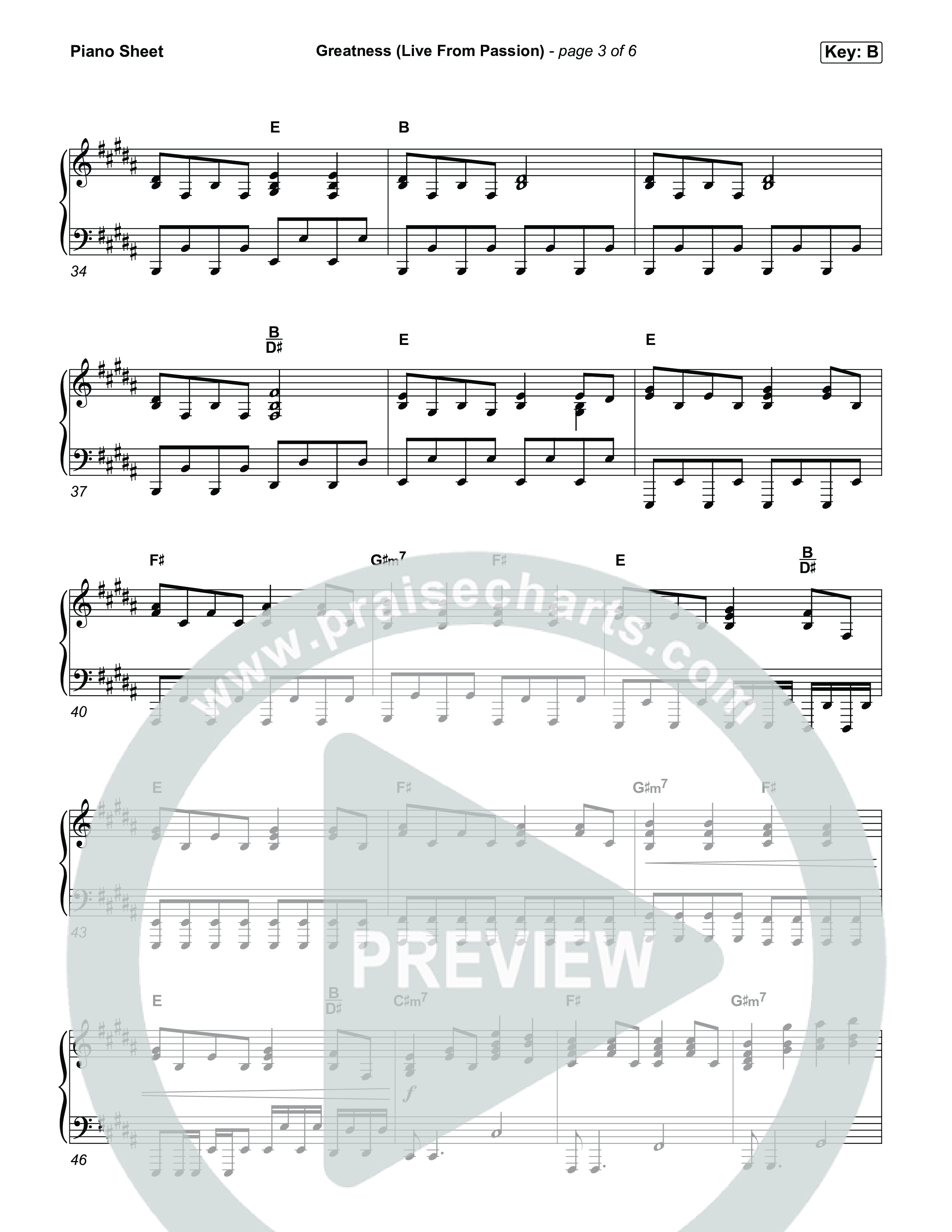 Greatness (Live From Passion 2026) Piano Sheet (Passion / Brooke Ligertwood)