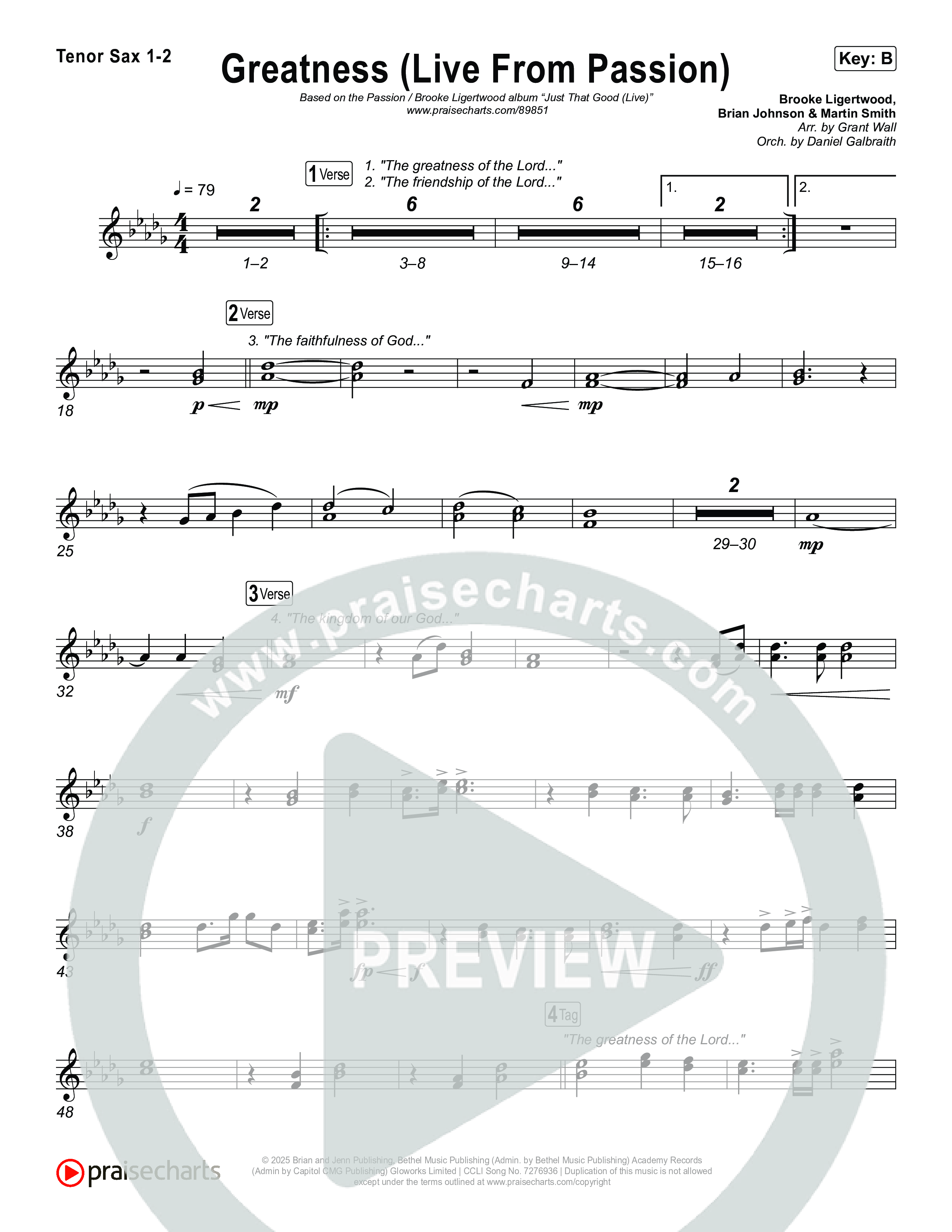 Greatness (Live From Passion 2026) Sax Pack (Passion / Brooke Ligertwood)