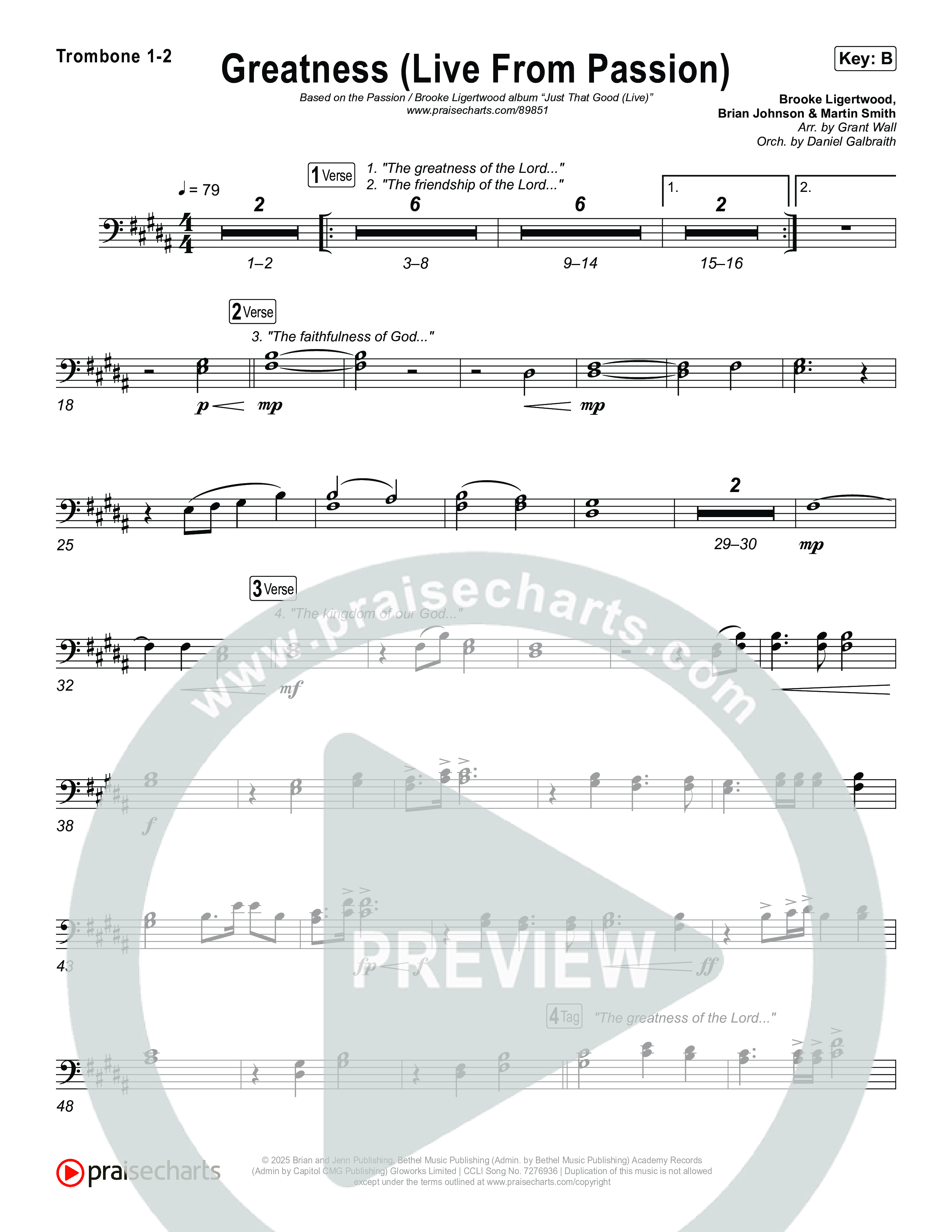 Greatness (Live From Passion 2026) Trombone 1/2 (Passion / Brooke Ligertwood)