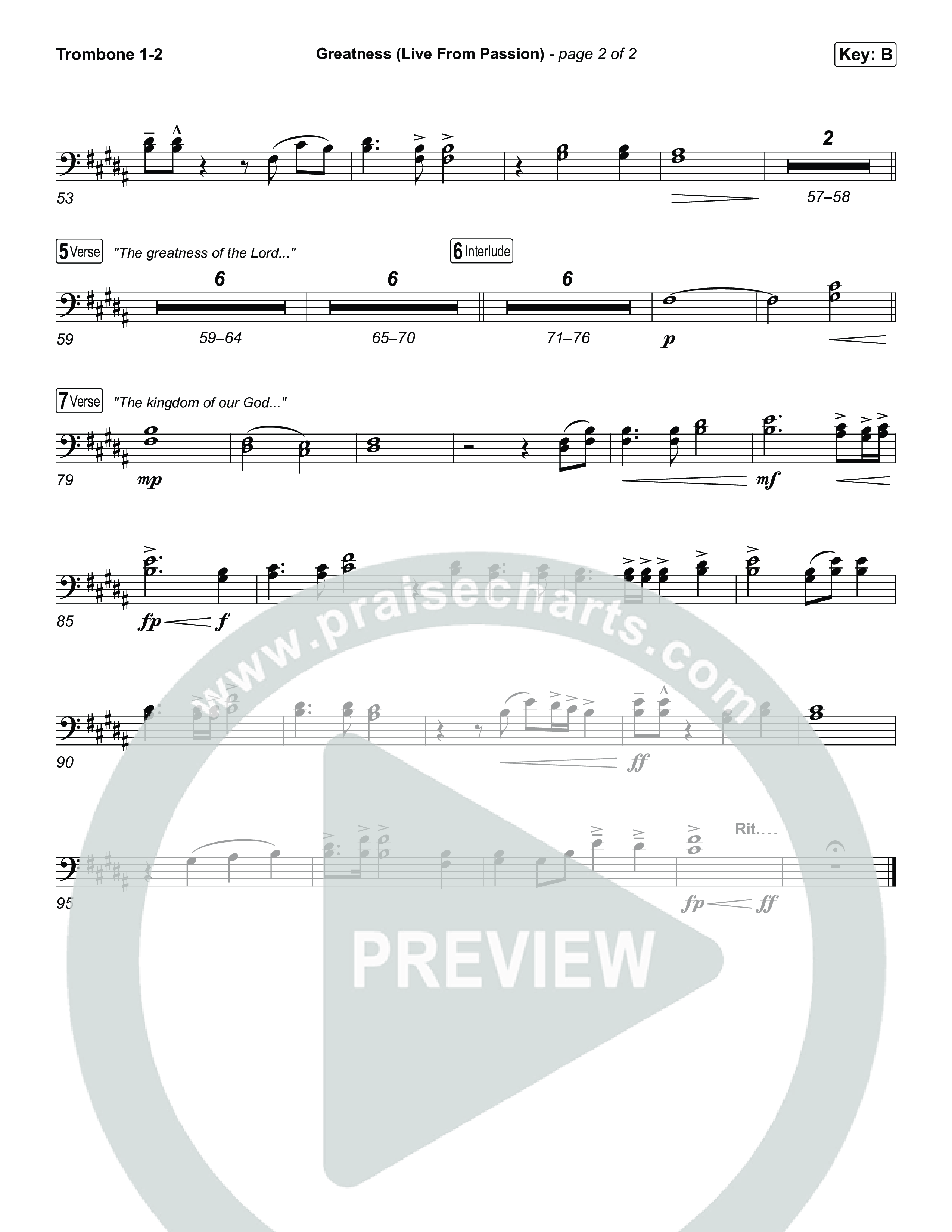 Greatness (Live From Passion 2026) Trombone 1/2 (Passion / Brooke Ligertwood)