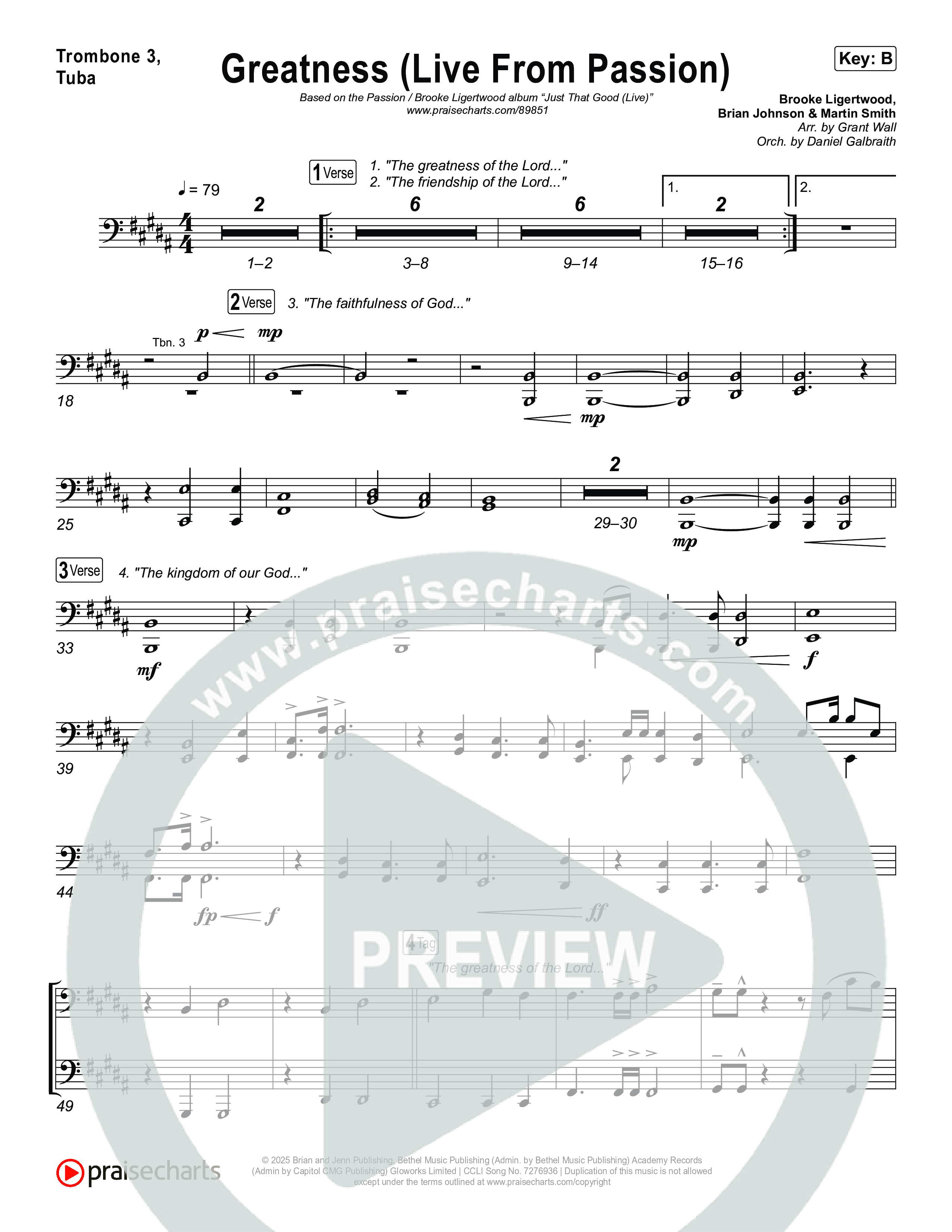 Greatness (Live From Passion 2026) Trombone 1,2 (Passion / Brooke Ligertwood)