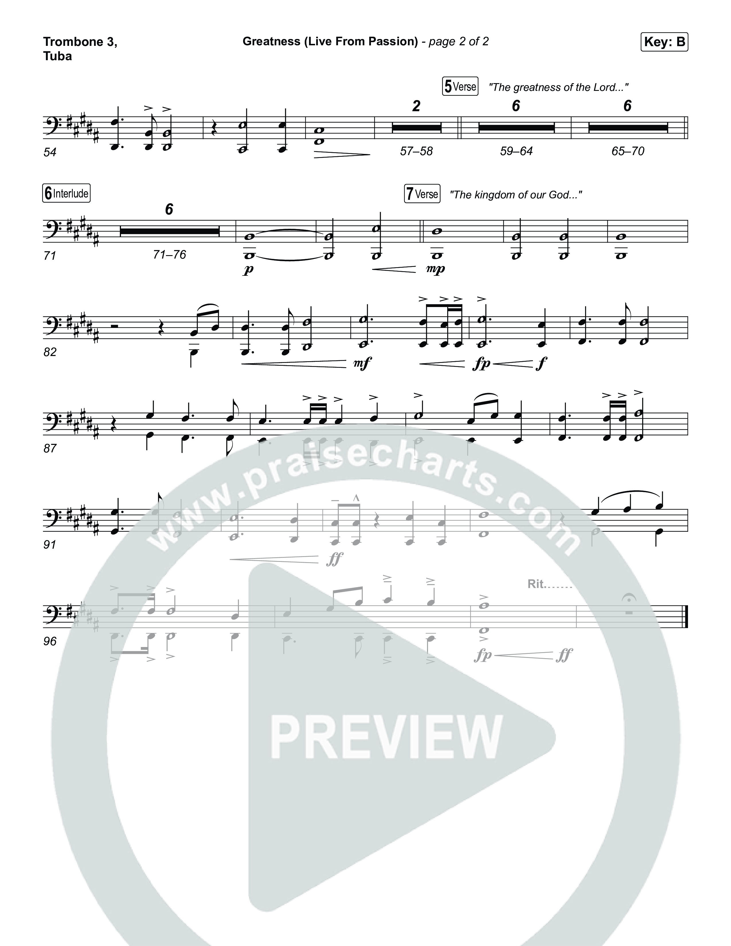 Greatness (Live From Passion 2026) Trombone 3/Tuba (Passion / Brooke Ligertwood)