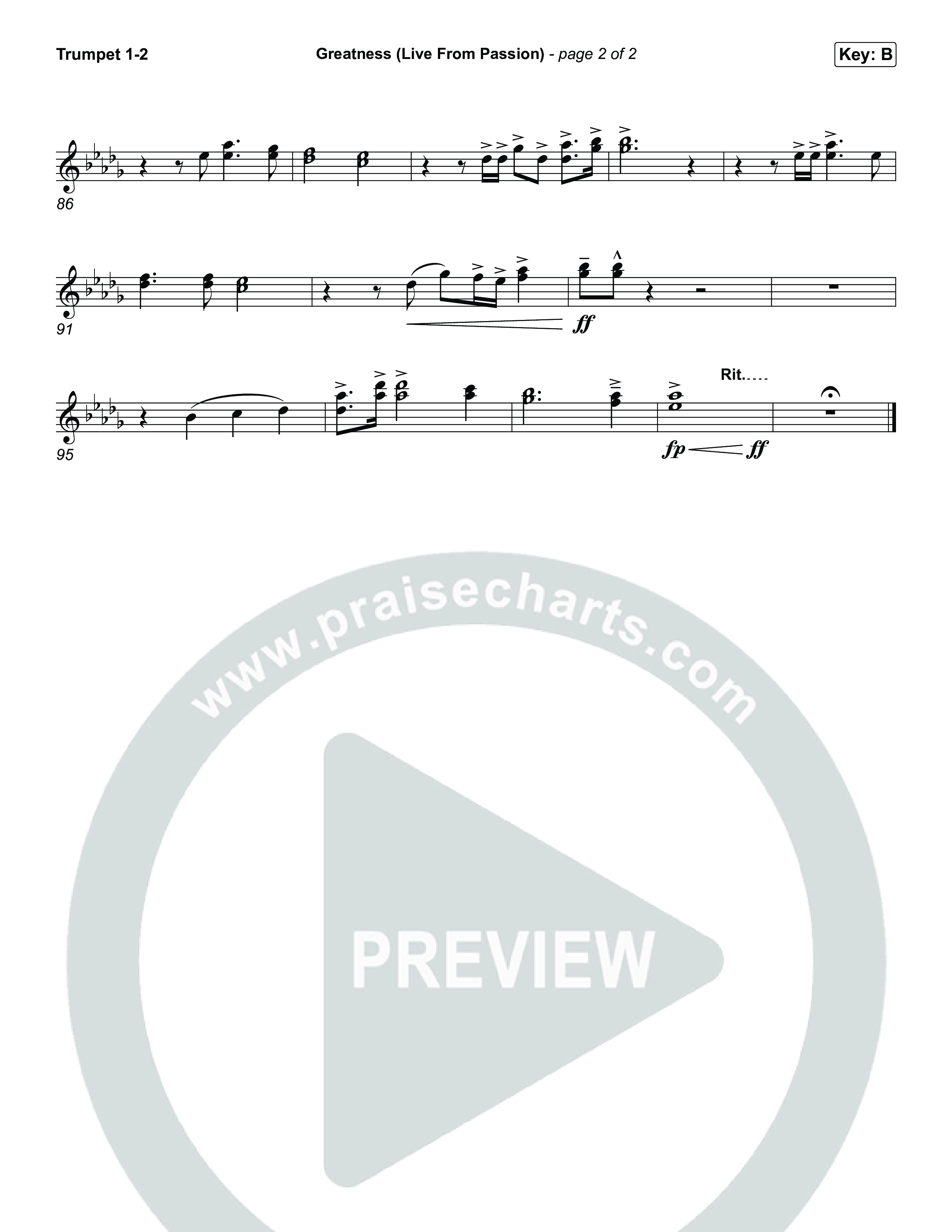 Greatness (Live From Passion 2026) Trumpet 1,2 (Passion / Brooke Ligertwood)