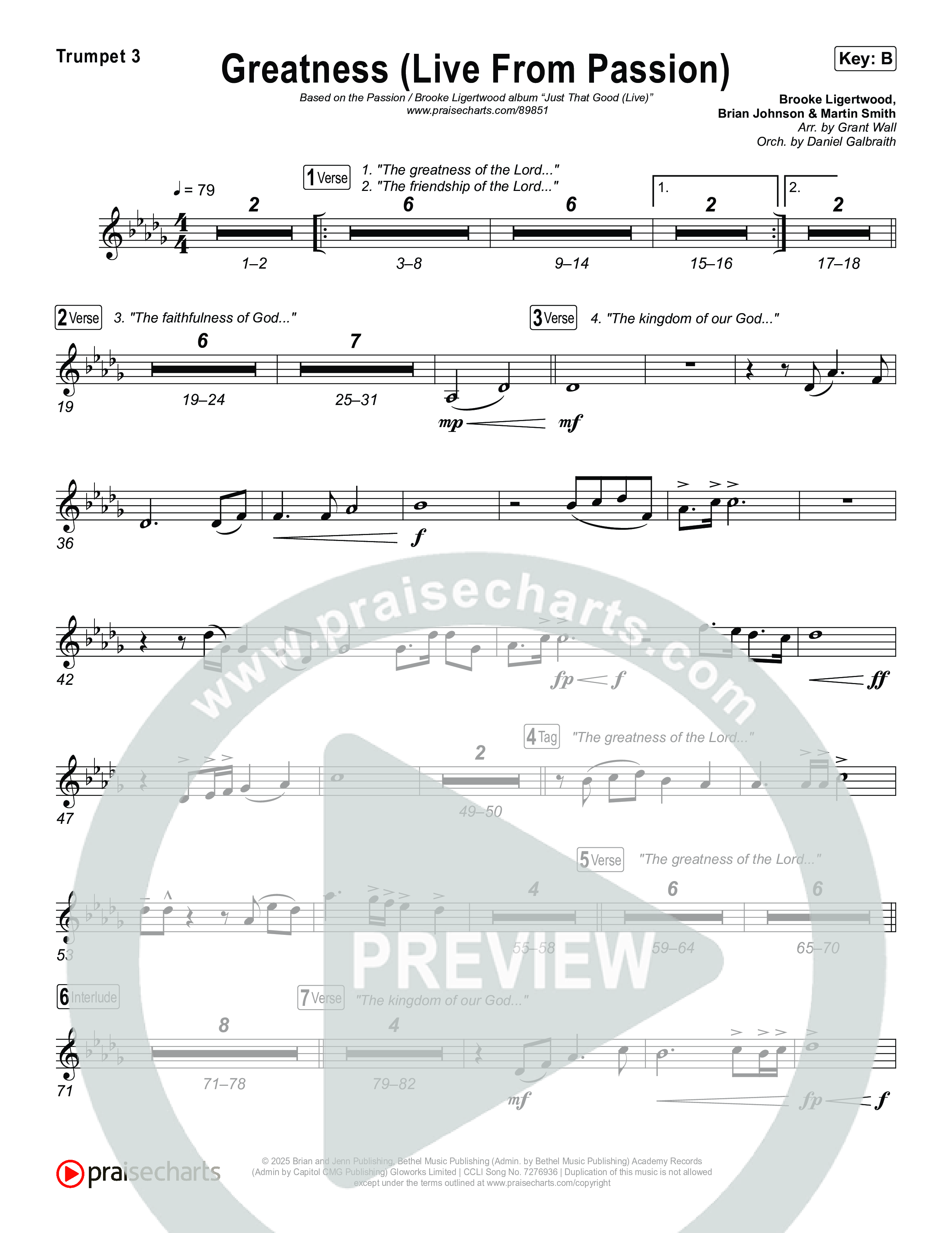 Greatness (Live From Passion 2026) Trumpet 1,2 (Passion / Brooke Ligertwood)