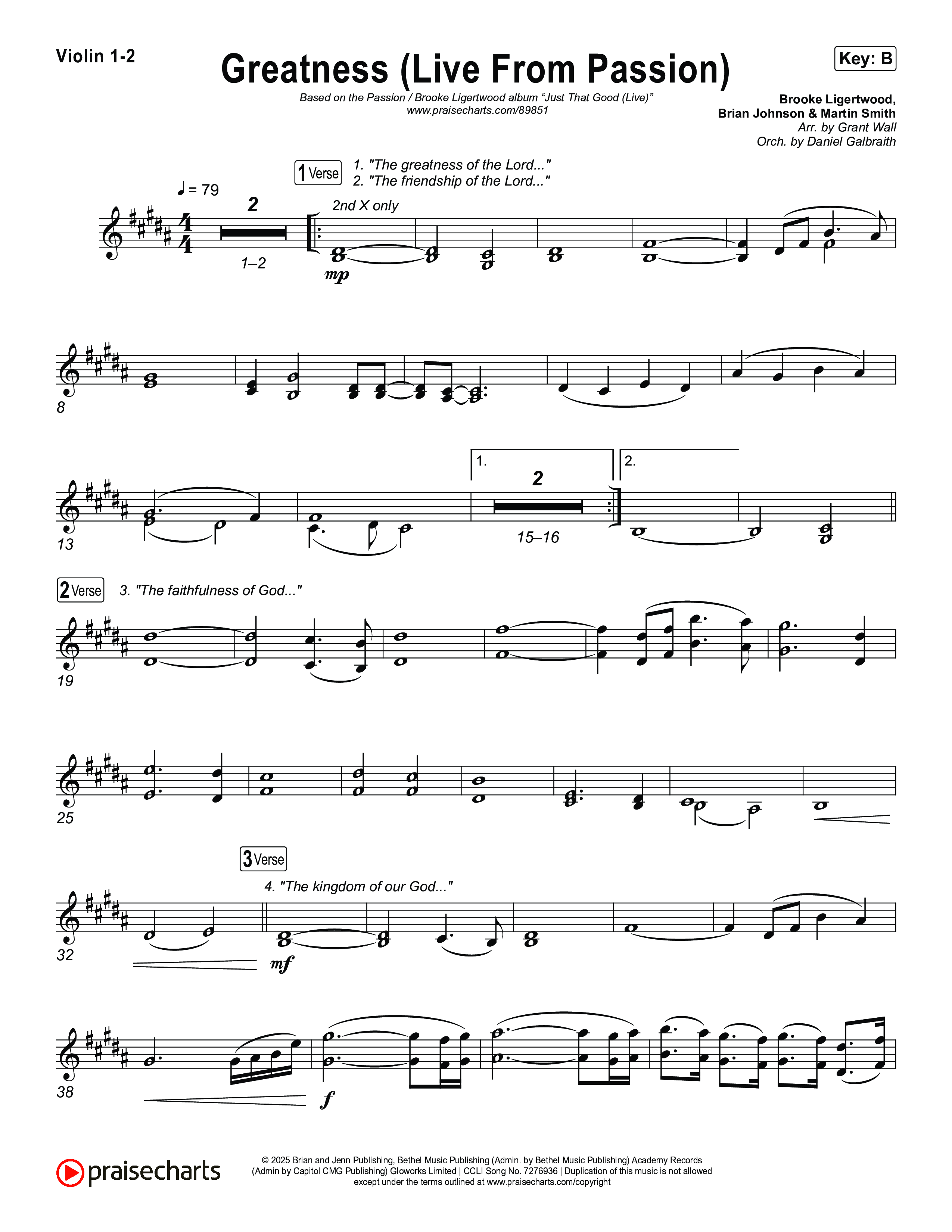 Greatness (Live From Passion 2026) Violin 1,2 (Passion / Brooke Ligertwood)