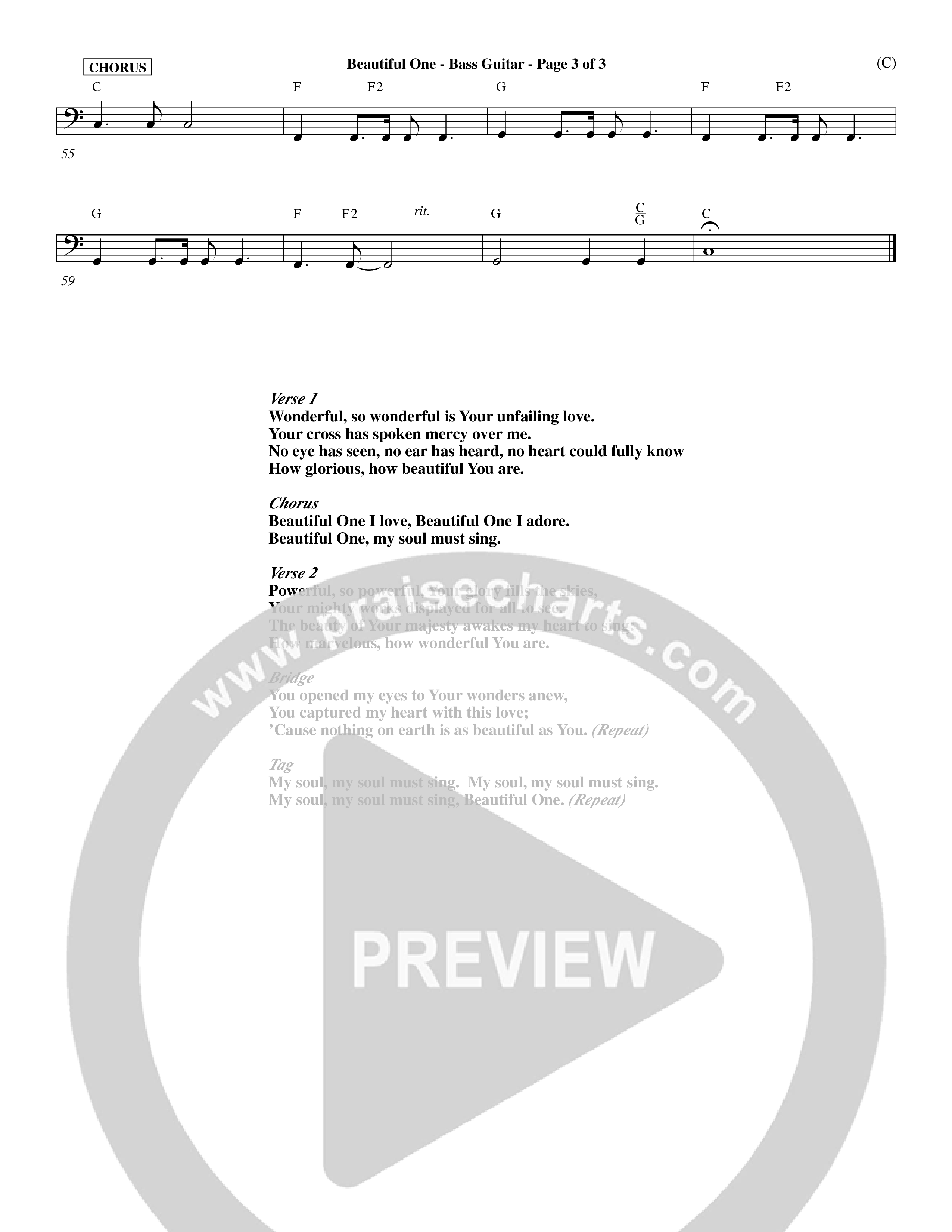 Beautiful One (Choral Anthem SATB) Guitar (Word Music Choral / Orch. Paul Nelson)