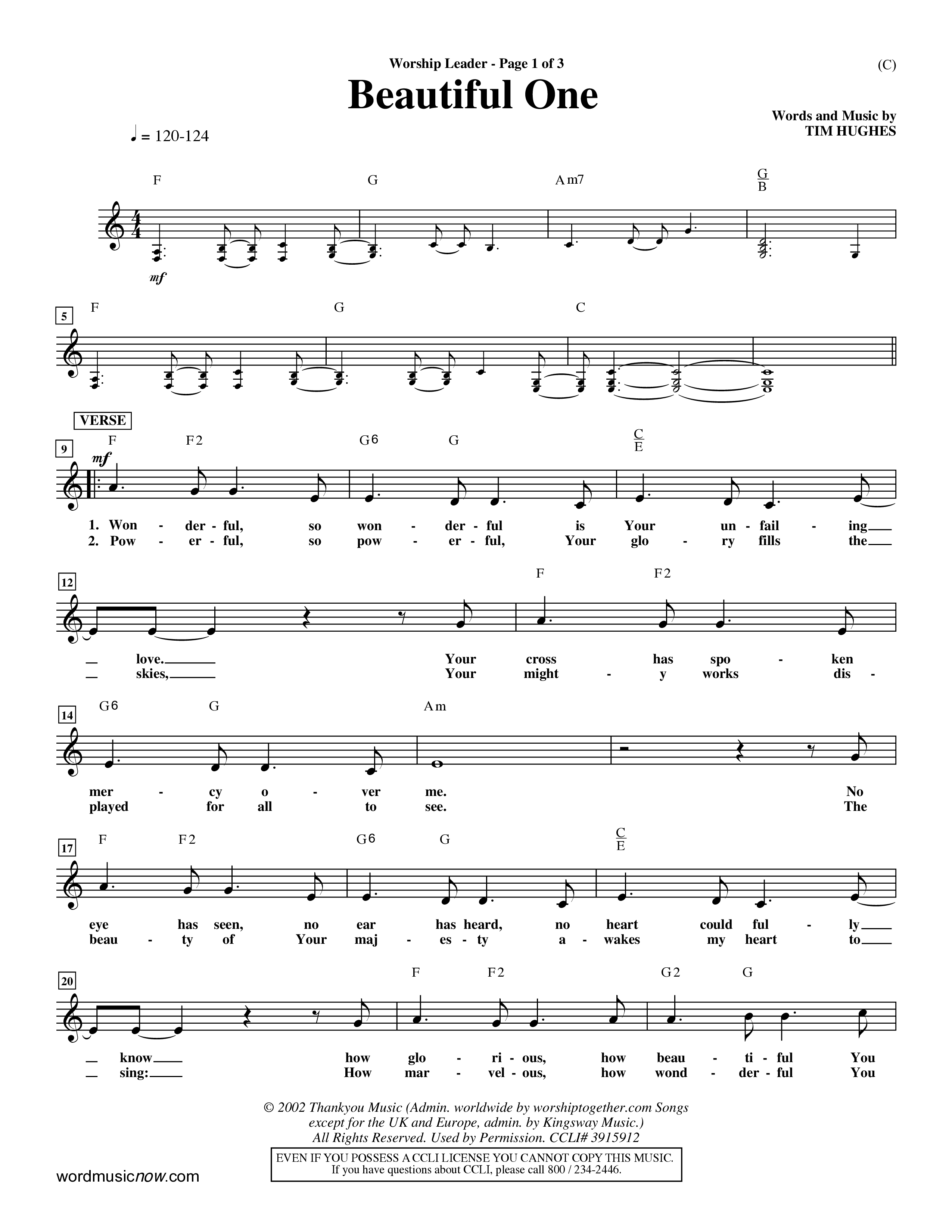 Beautiful One (Choral Anthem SATB) Rhythm Pack (Word Music Choral / Orch. Paul Nelson)