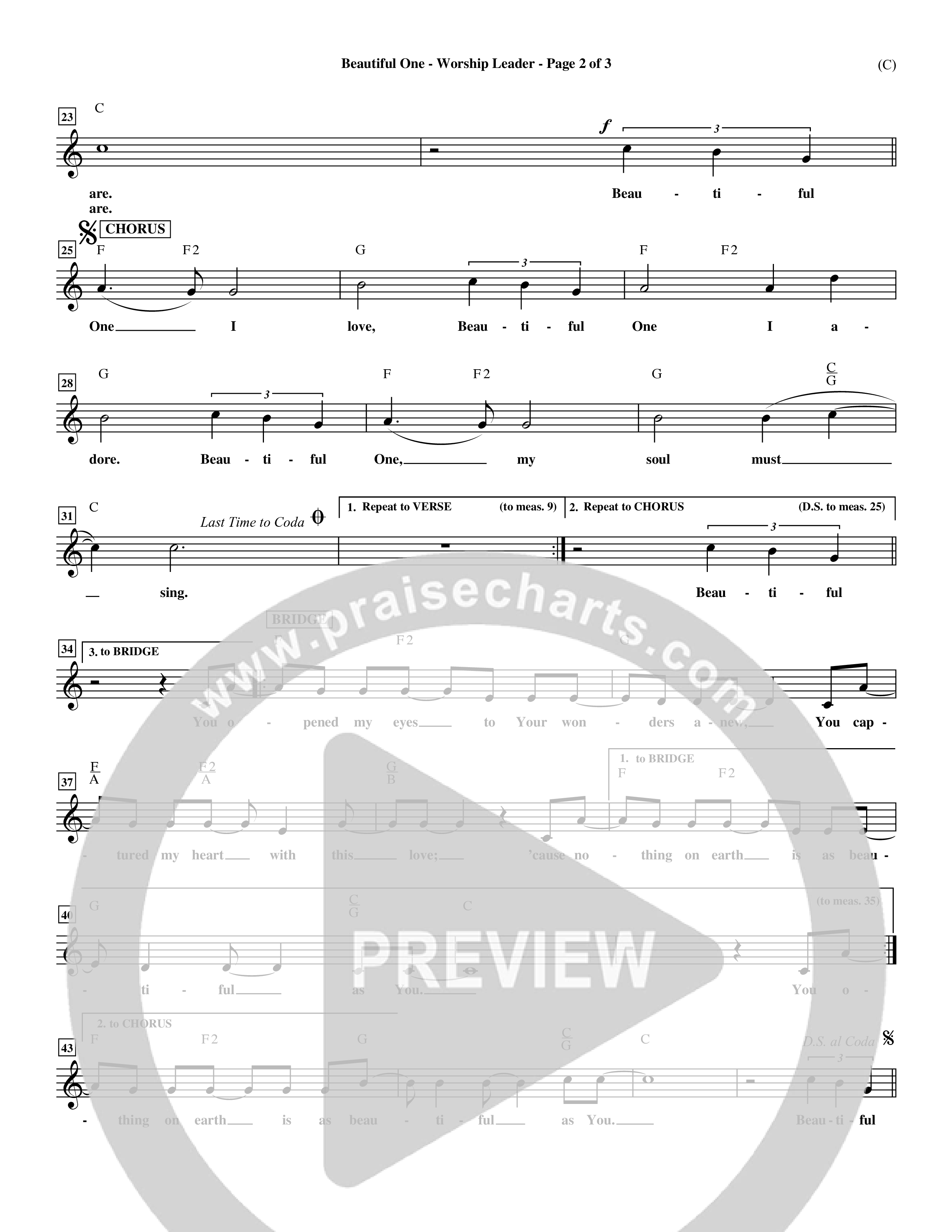 Beautiful One (Choral Anthem SATB) Rhythm Pack (Word Music Choral / Orch. Paul Nelson)