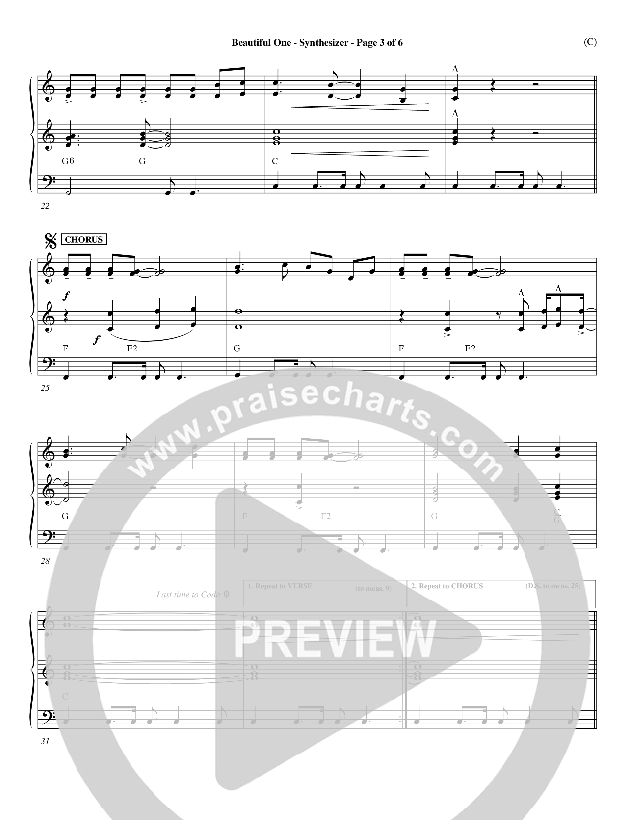 Beautiful One (Choral Anthem SATB) Synth (Word Music Choral / Orch. Paul Nelson)