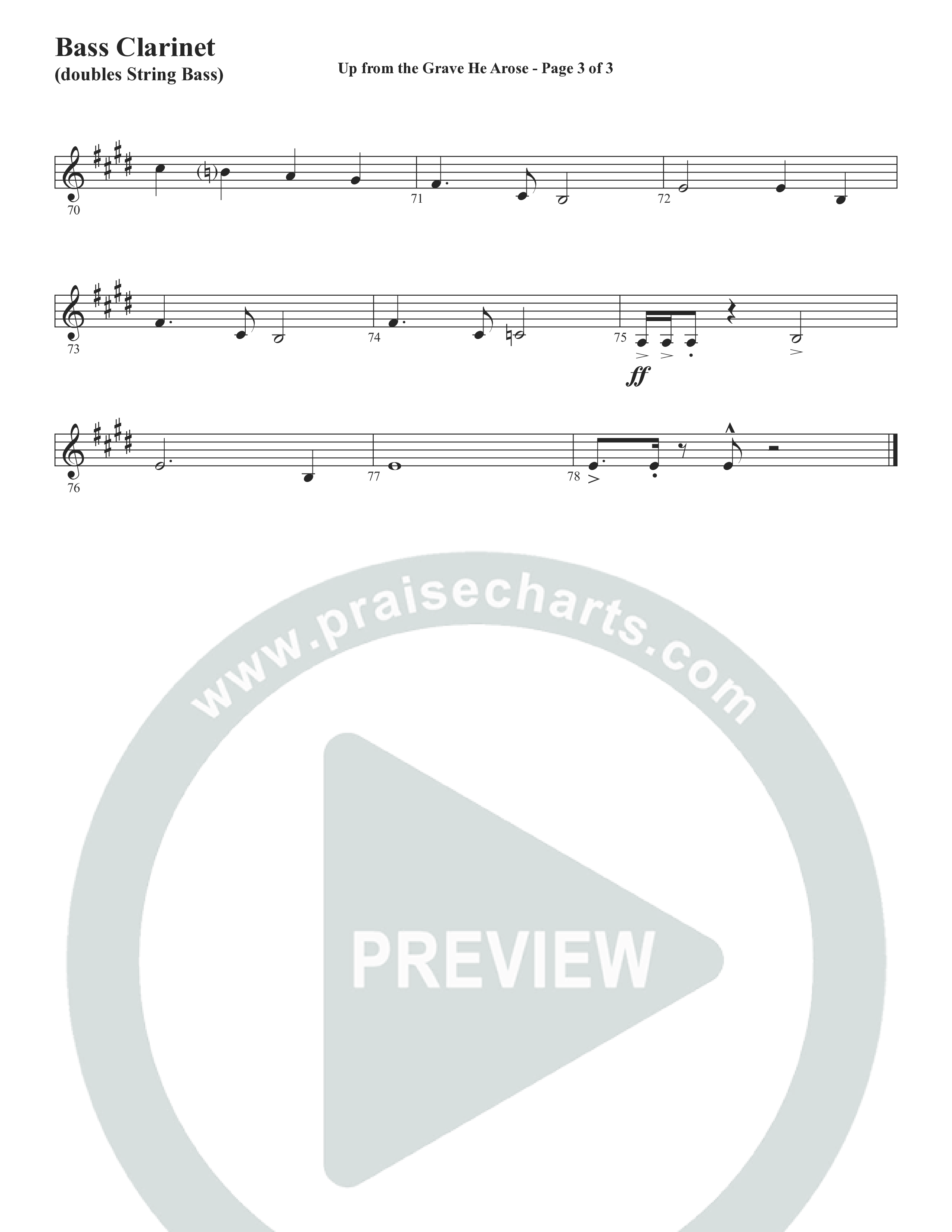 Up From The Grave He Arose (Choral Anthem SATB) Bass Clarinet (Word Music Choral / Arr. Marty Parks)