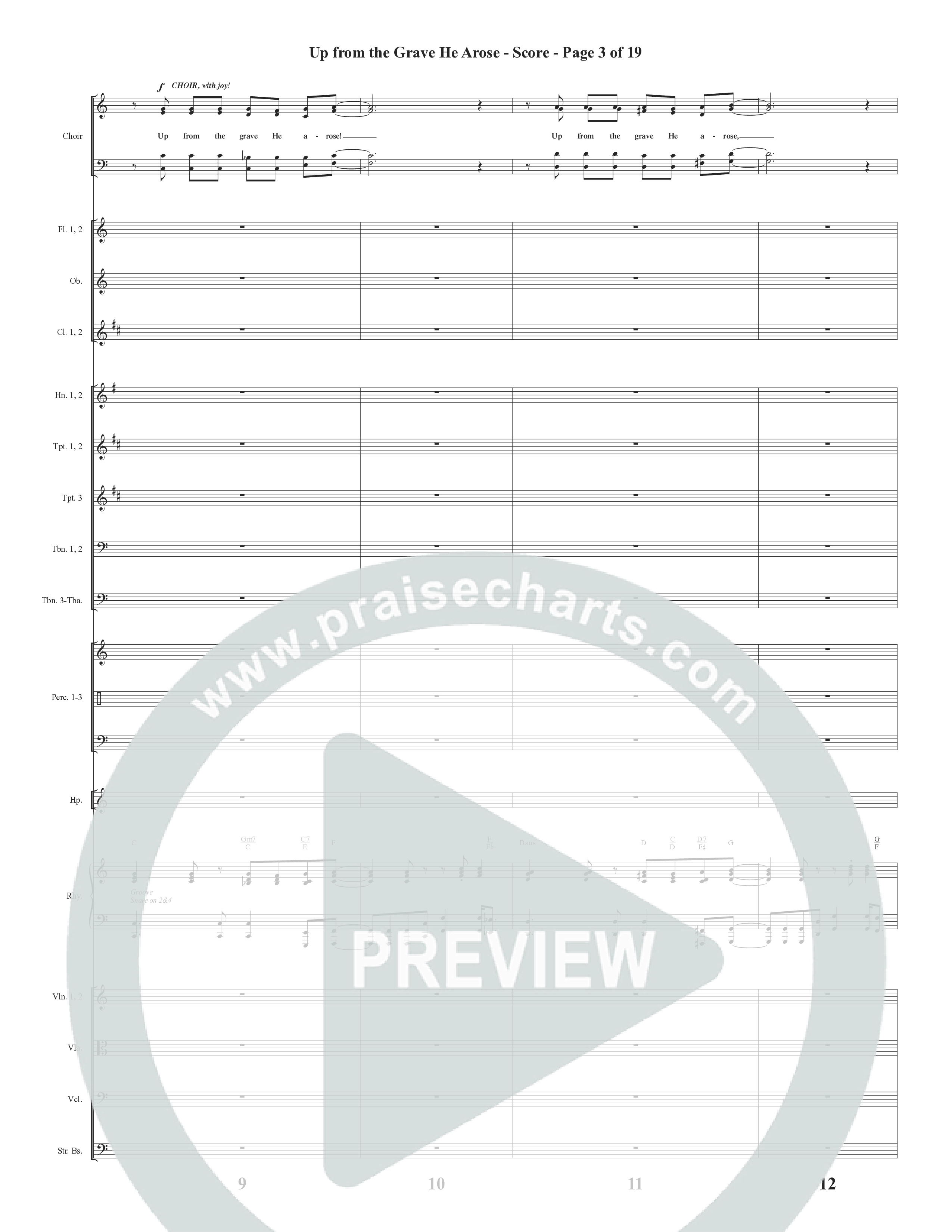 Up From The Grave He Arose (Choral Anthem SATB) Orchestration (Word Music Choral / Arr. Marty Parks)