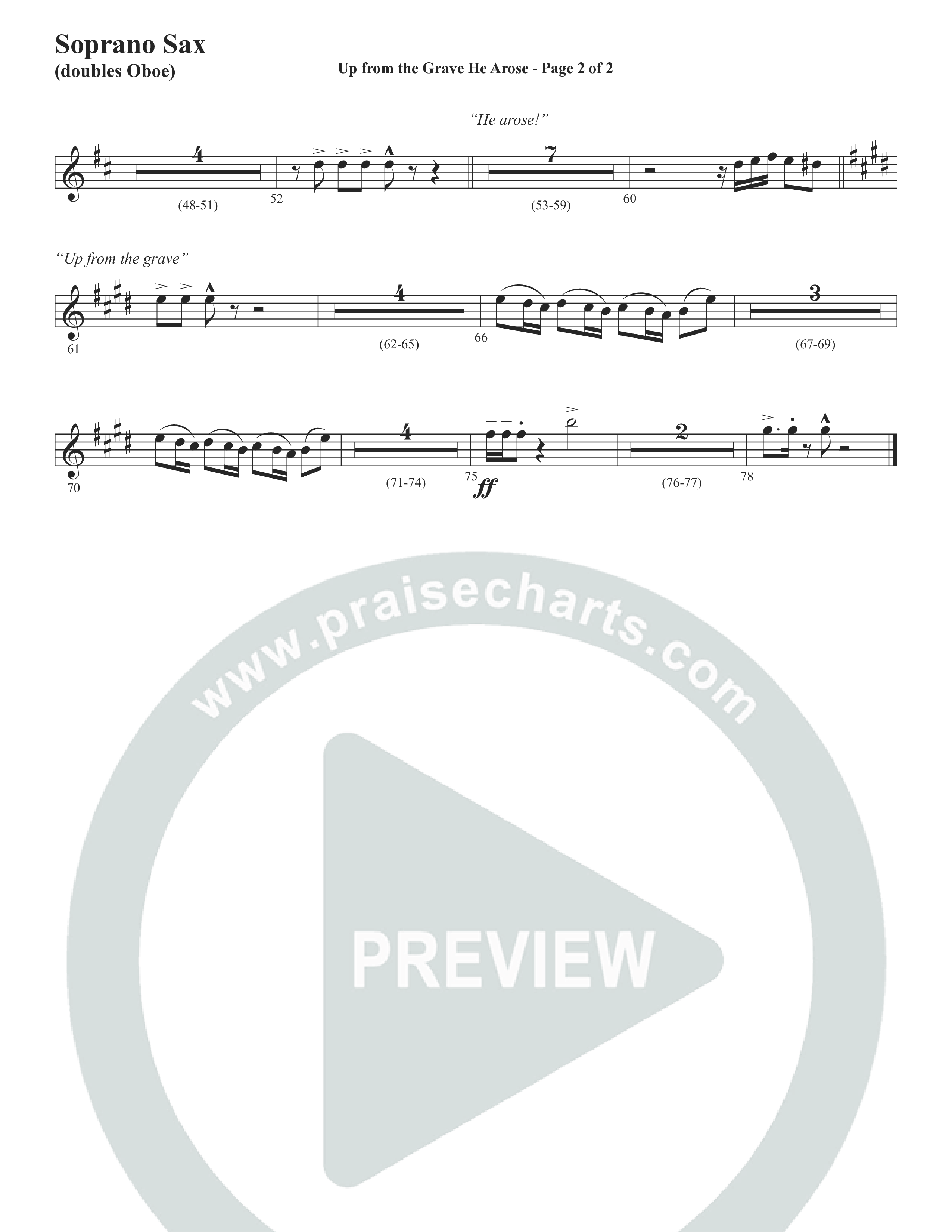 Up From The Grave He Arose (Choral Anthem SATB) Soprano Sax (Word Music Choral / Arr. Marty Parks)