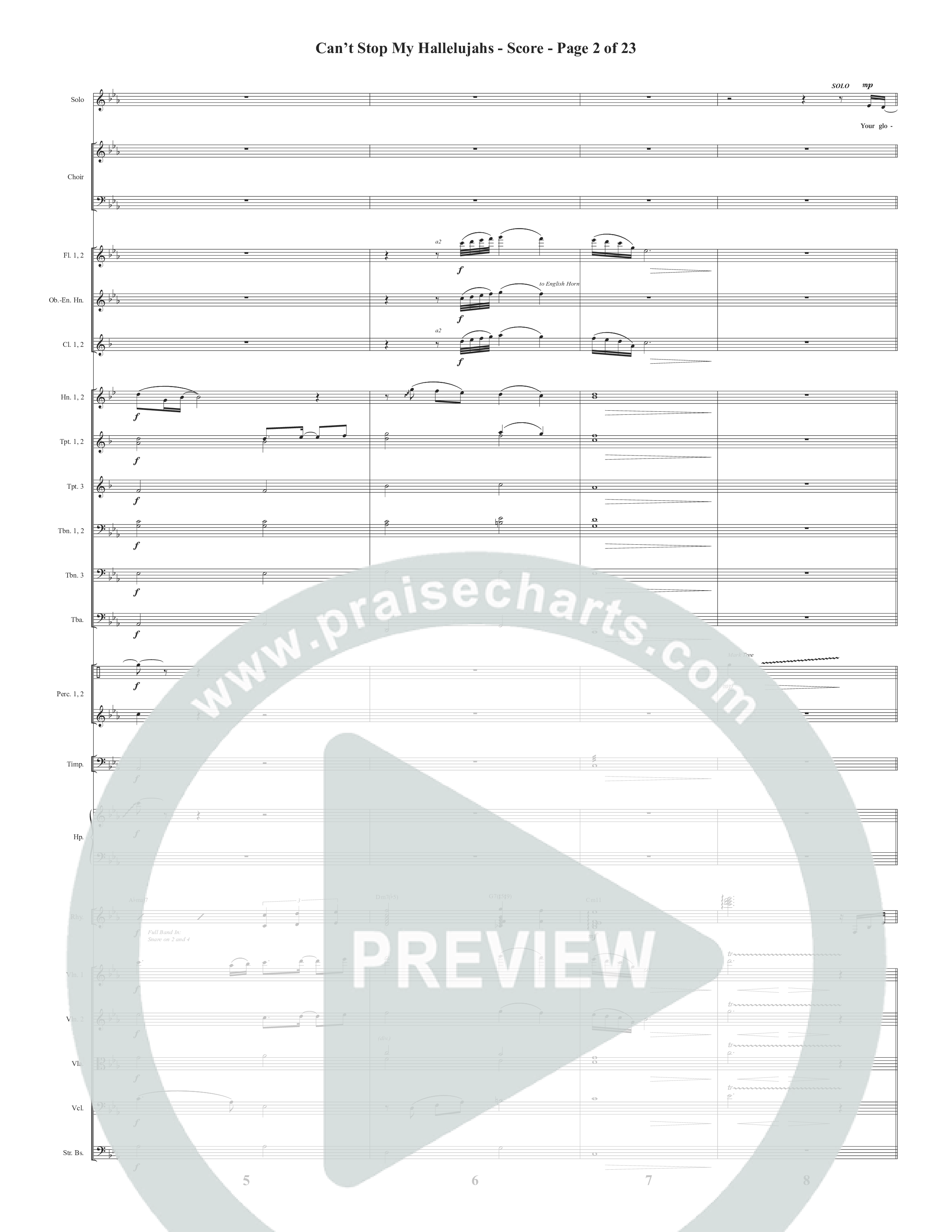 Can't Stop My Hallelujahs (Choral Anthem SATB) Orchestration (Word Music Choral / Arr. David Wise)