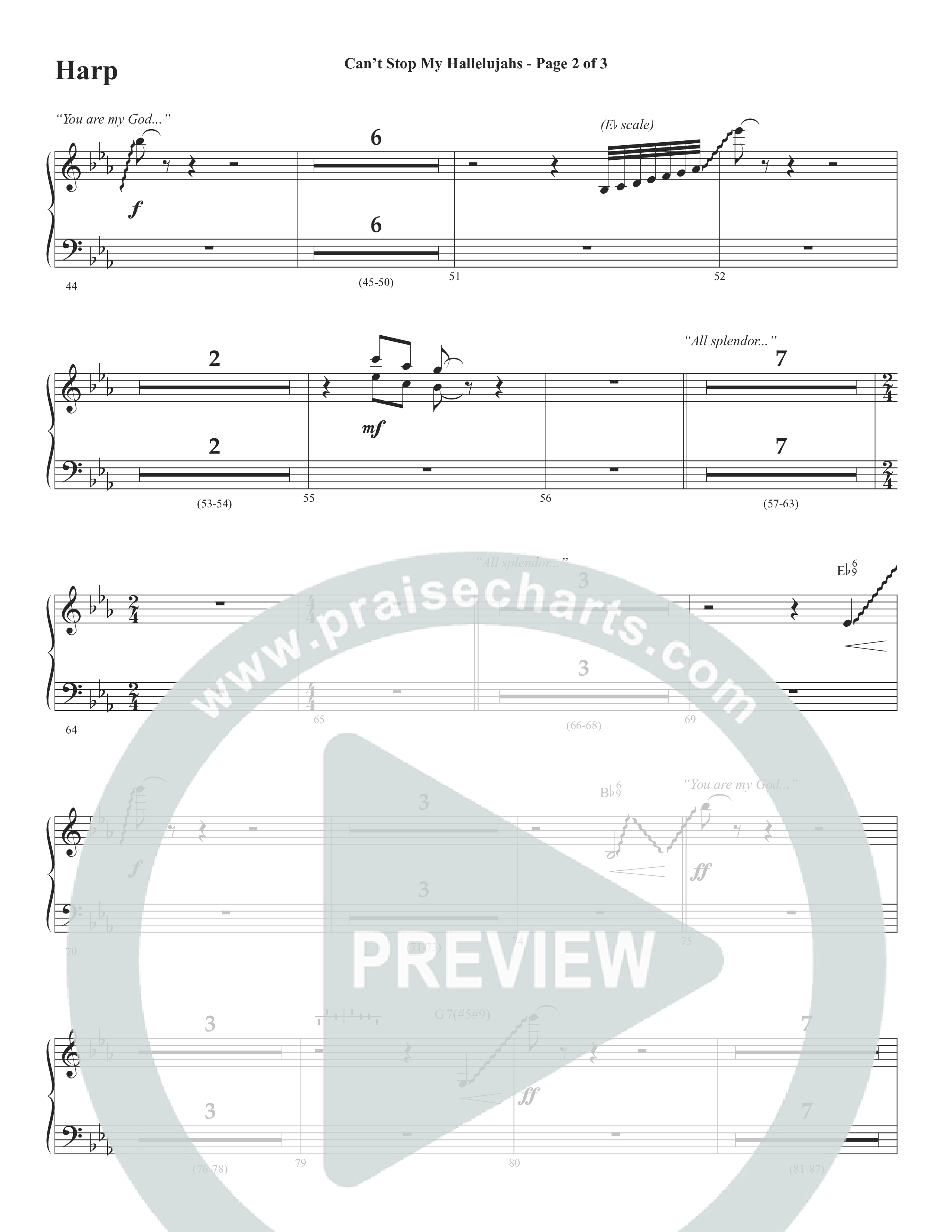Can't Stop My Hallelujahs (Choral Anthem SATB) Harp (Word Music Choral / Arr. David Wise)