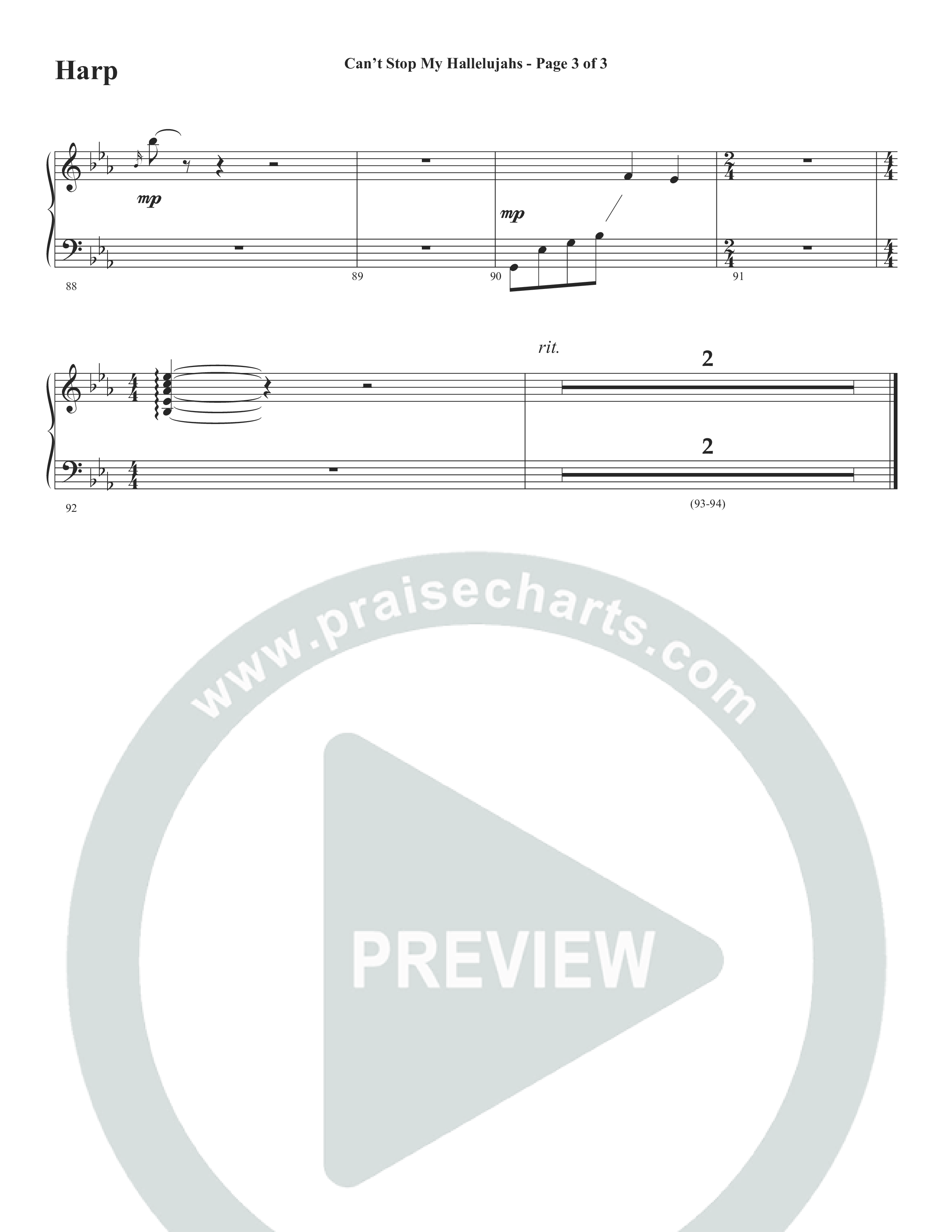 Can't Stop My Hallelujahs (Choral Anthem SATB) Harp (Word Music Choral / Arr. David Wise)