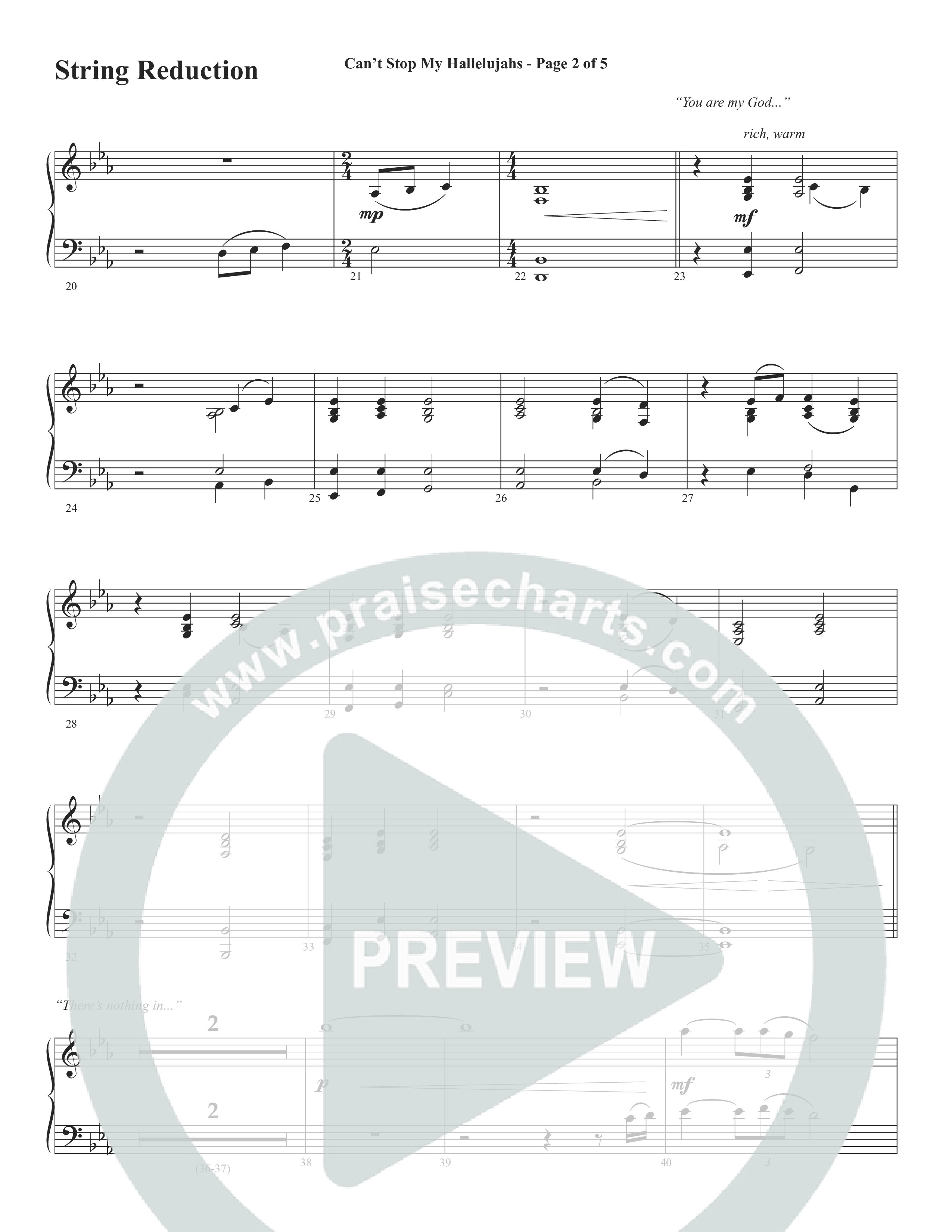 Can't Stop My Hallelujahs (Choral Anthem SATB) String Reduction (Word Music Choral / Arr. David Wise)