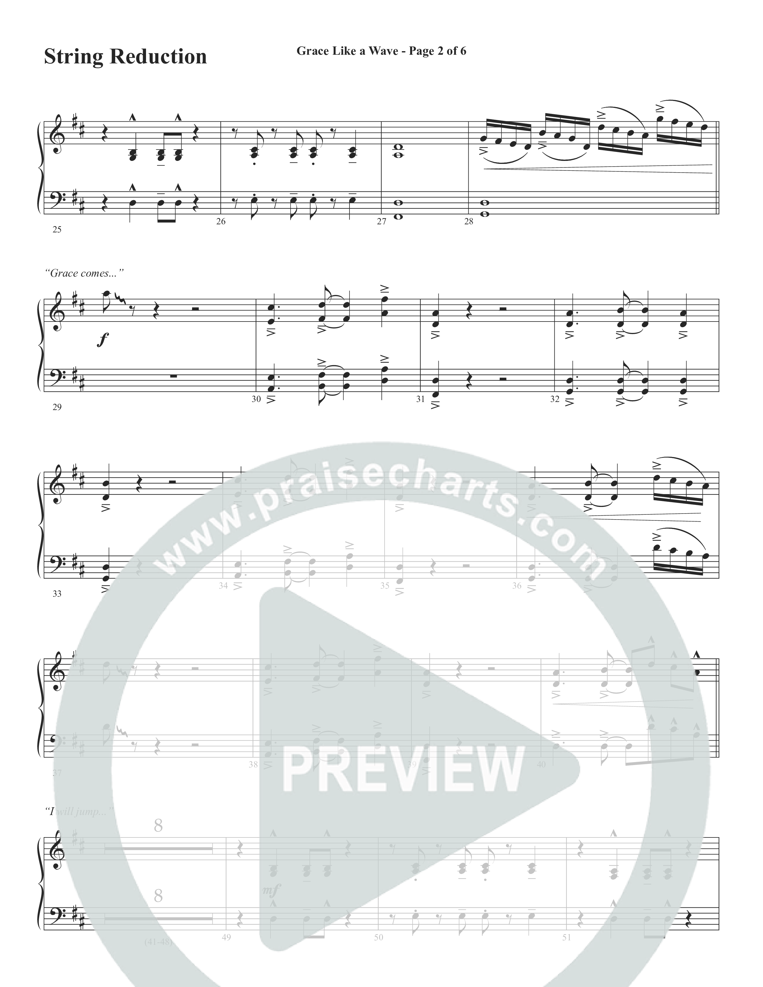 Grace Like A Wave (Choral Anthem SATB) String Reduction (Word Music Choral / Arr. Cliff Duren)