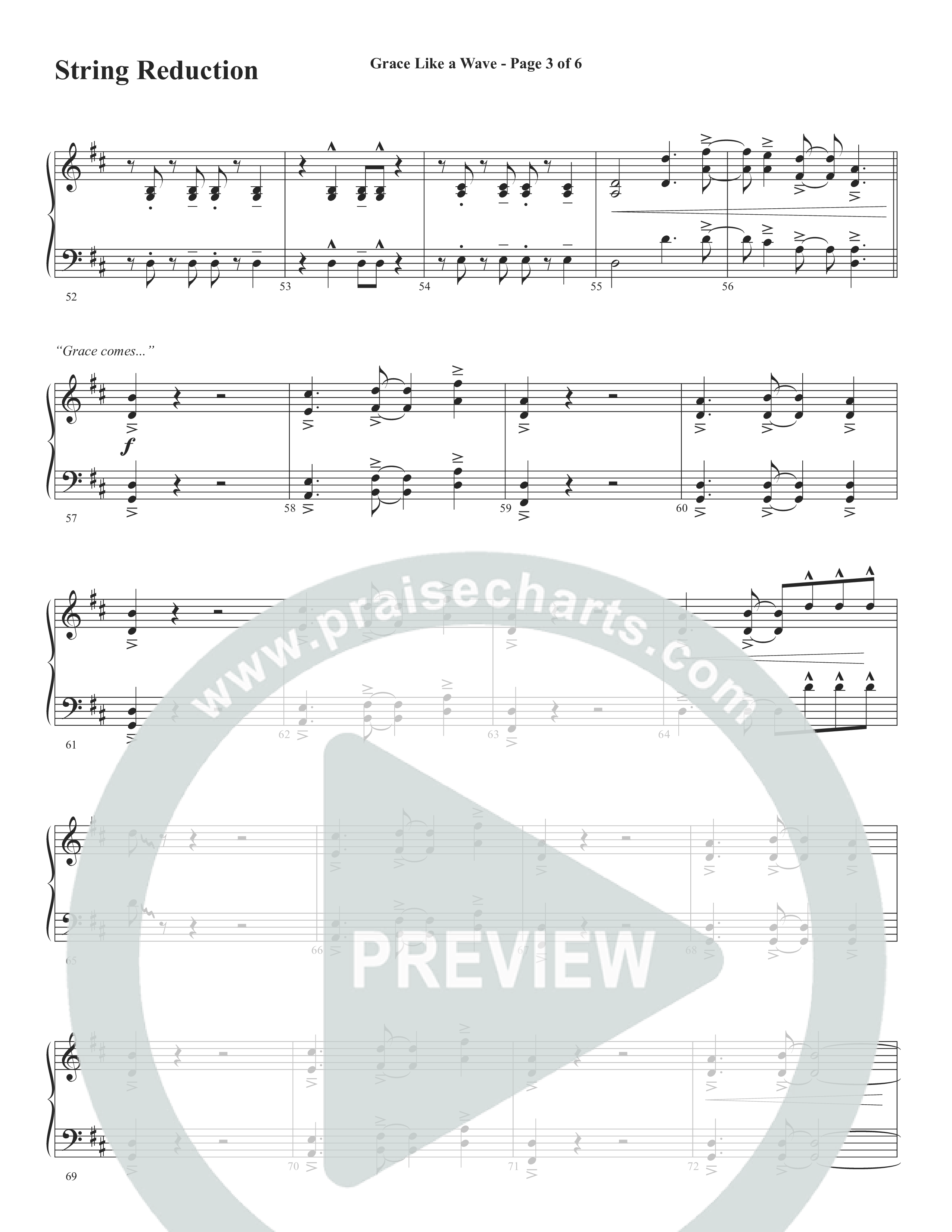 Grace Like A Wave (Choral Anthem SATB) String Reduction (Word Music Choral / Arr. Cliff Duren)