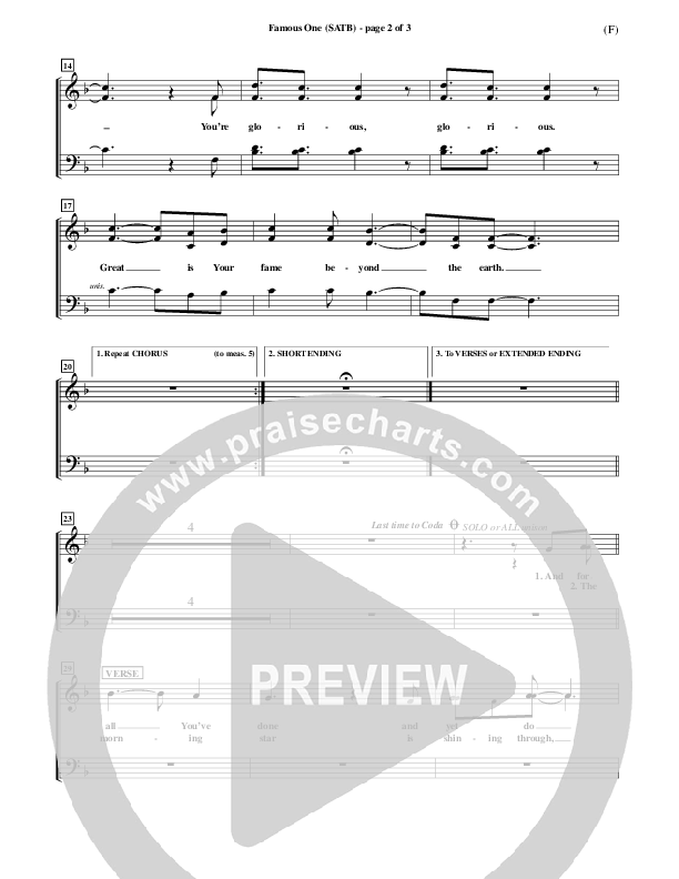 Famous One Choir Sheet (SATB) (Chris Tomlin)