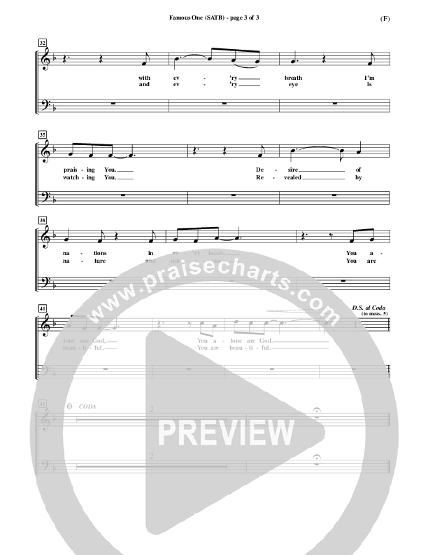 Famous One Choir Sheet (SATB) (Chris Tomlin)