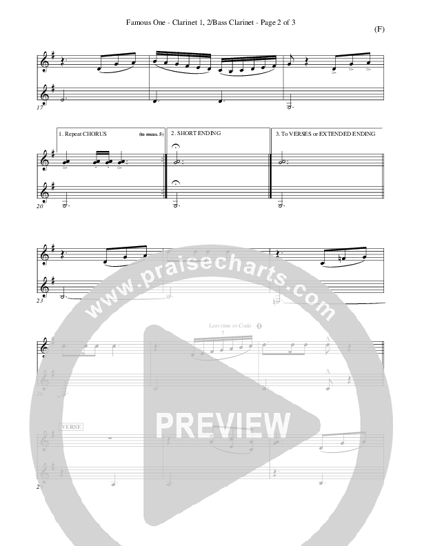 Famous One Clarinet 1/2, Bass Clarinet (Chris Tomlin)