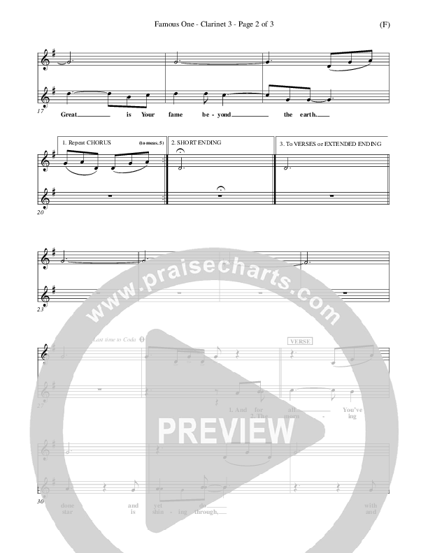 Famous One Clarinet 3 (Chris Tomlin)