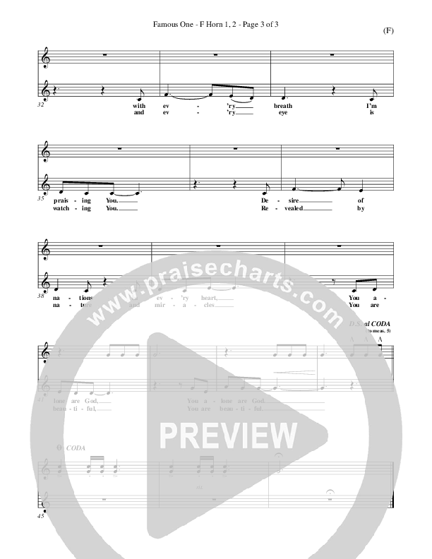 Famous One French Horn 1/2 (Chris Tomlin)