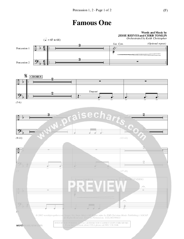 Famous One Percussion 1/2 (Chris Tomlin)