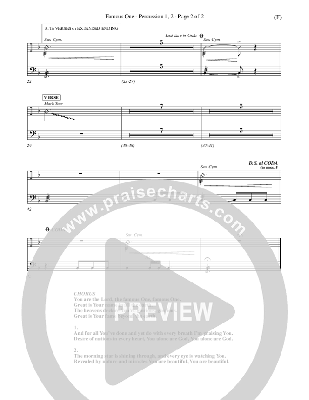 Famous One Percussion 1/2 (Chris Tomlin)