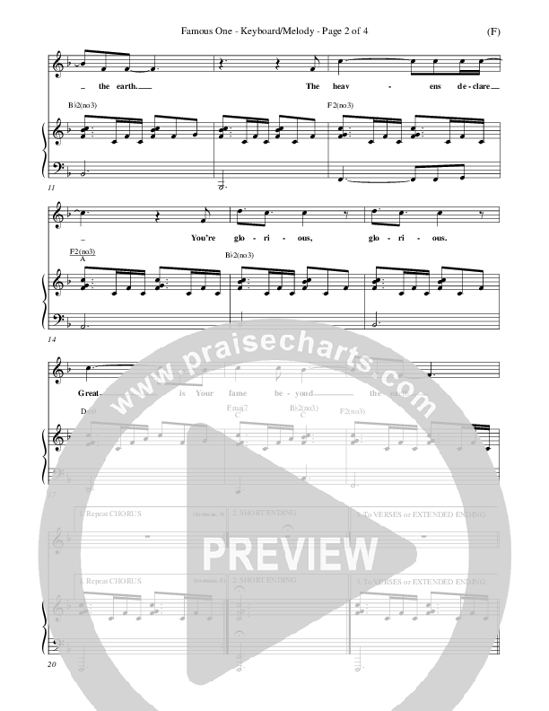 Famous One Piano/Vocal (Chris Tomlin)