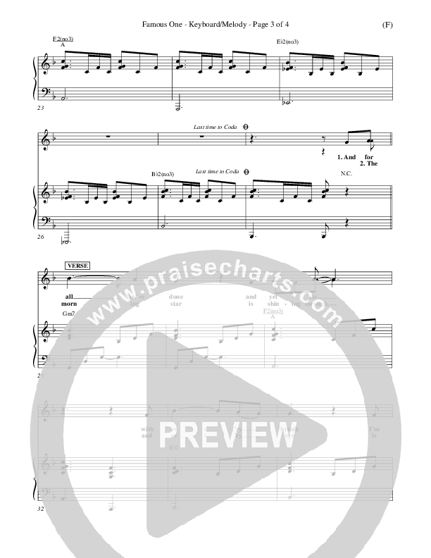 Famous One Piano/Vocal (Chris Tomlin)