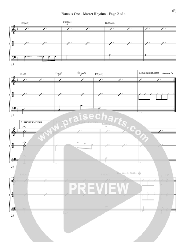 Famous One Rhythm Chart (Chris Tomlin)