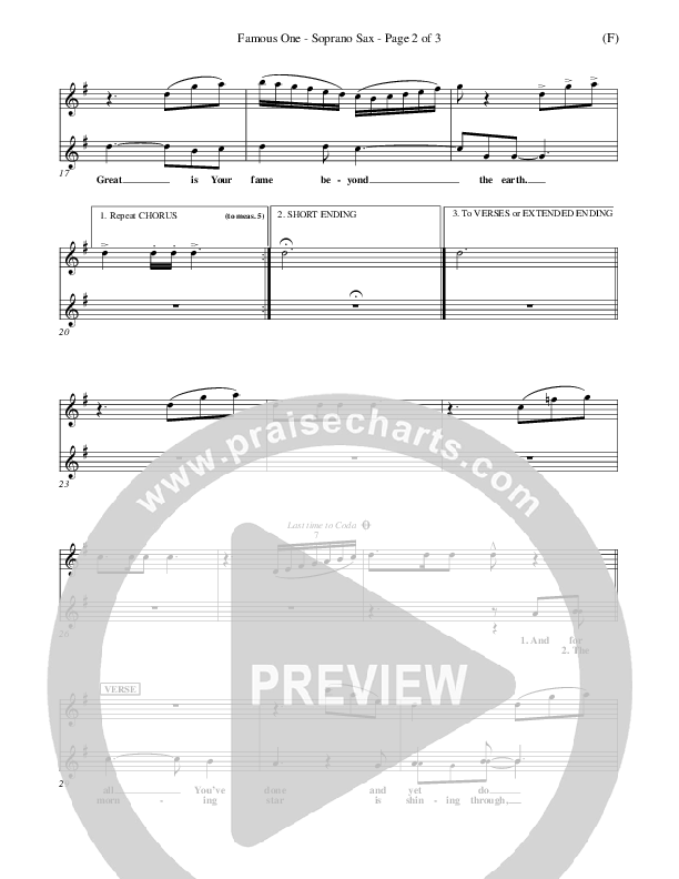 Famous One Soprano Sax (Chris Tomlin)