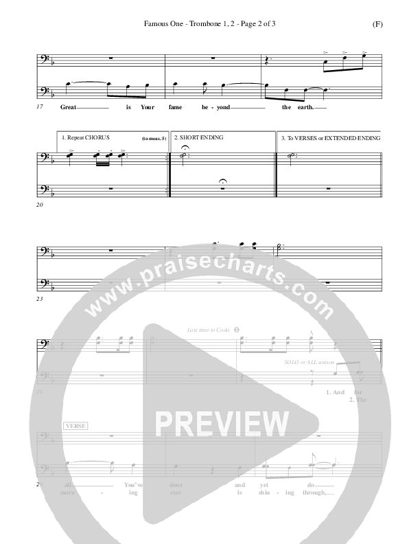 Famous One Trombone 1/2 (Chris Tomlin)